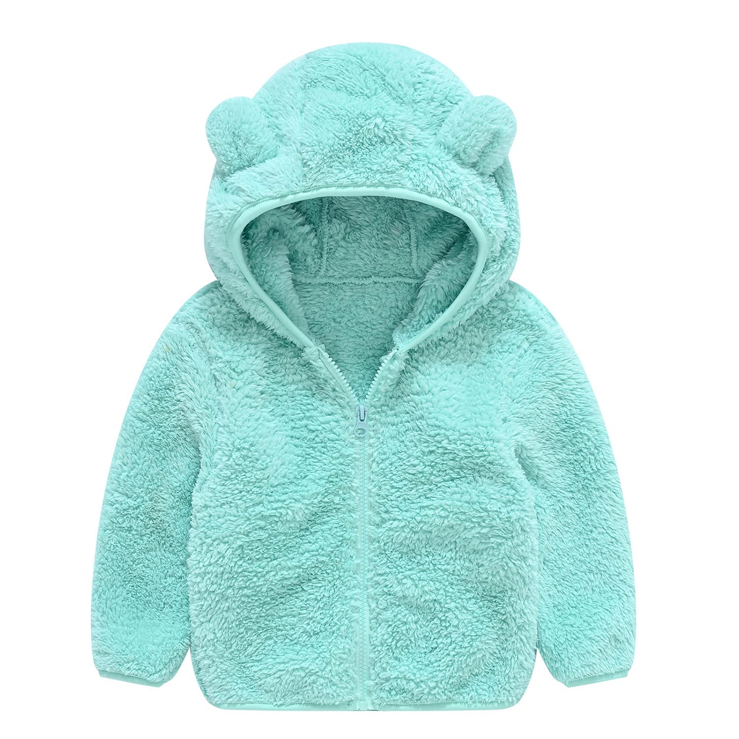 JESKIDS Toddler Girls Boys Fleece Hoody Jacket Zip Up Teddy Coat Warm Winter Outwear