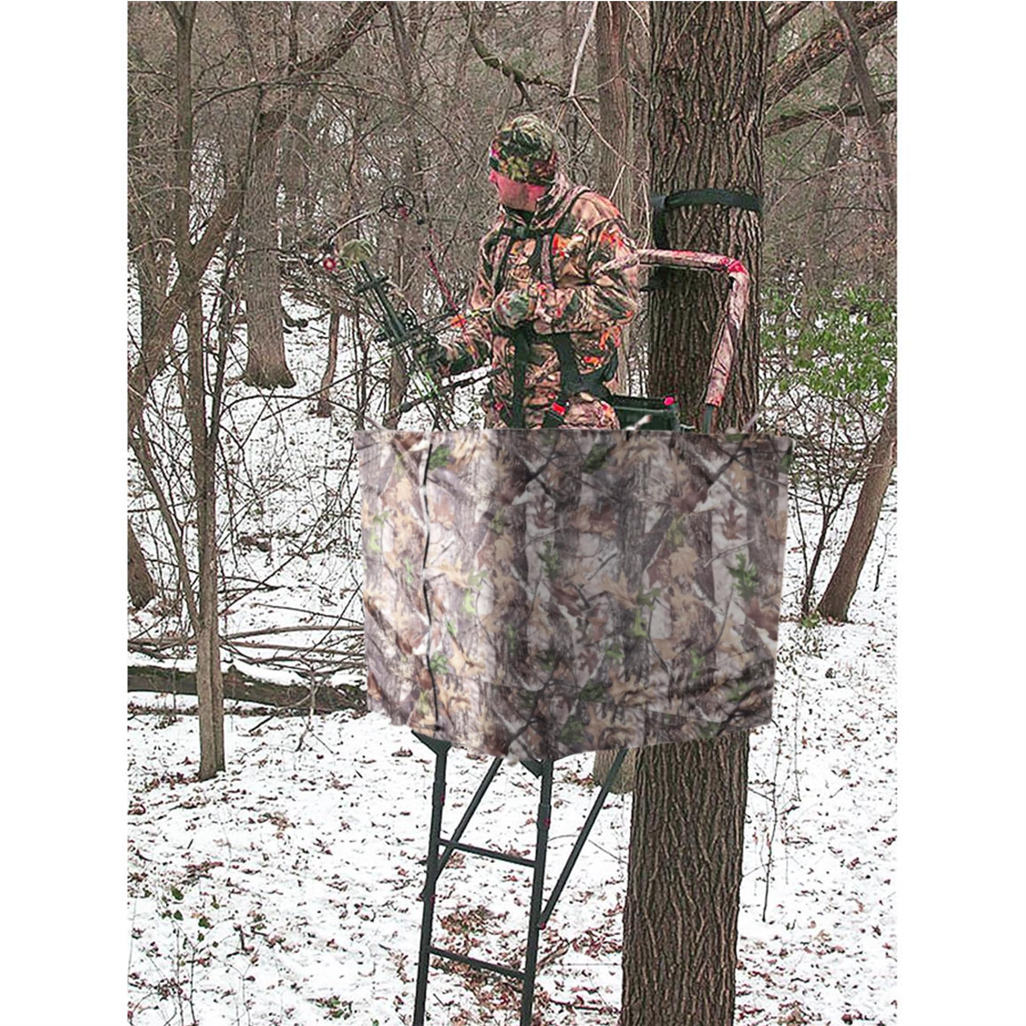 Persianas elevadas de 102 x 37 pulgadas, con soporte para árbol de caza, diseño de camuflaje, con cremallera, para ciervos de caza, pavo (marcos no incluidos)