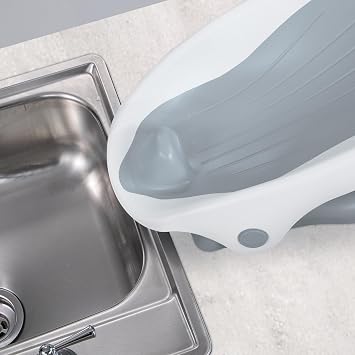 Ingenuity Summer Infant Temiz Durulama Bebek Banyo Koltuğu, Tezgahta, Lavaboda veya Küvette Kullanım için Yumuşak Destek, 3 Yatma Pozisyonu, Hızlı Kuruma, Doğumdan Oturmaya Kadar Kullanım - Gri