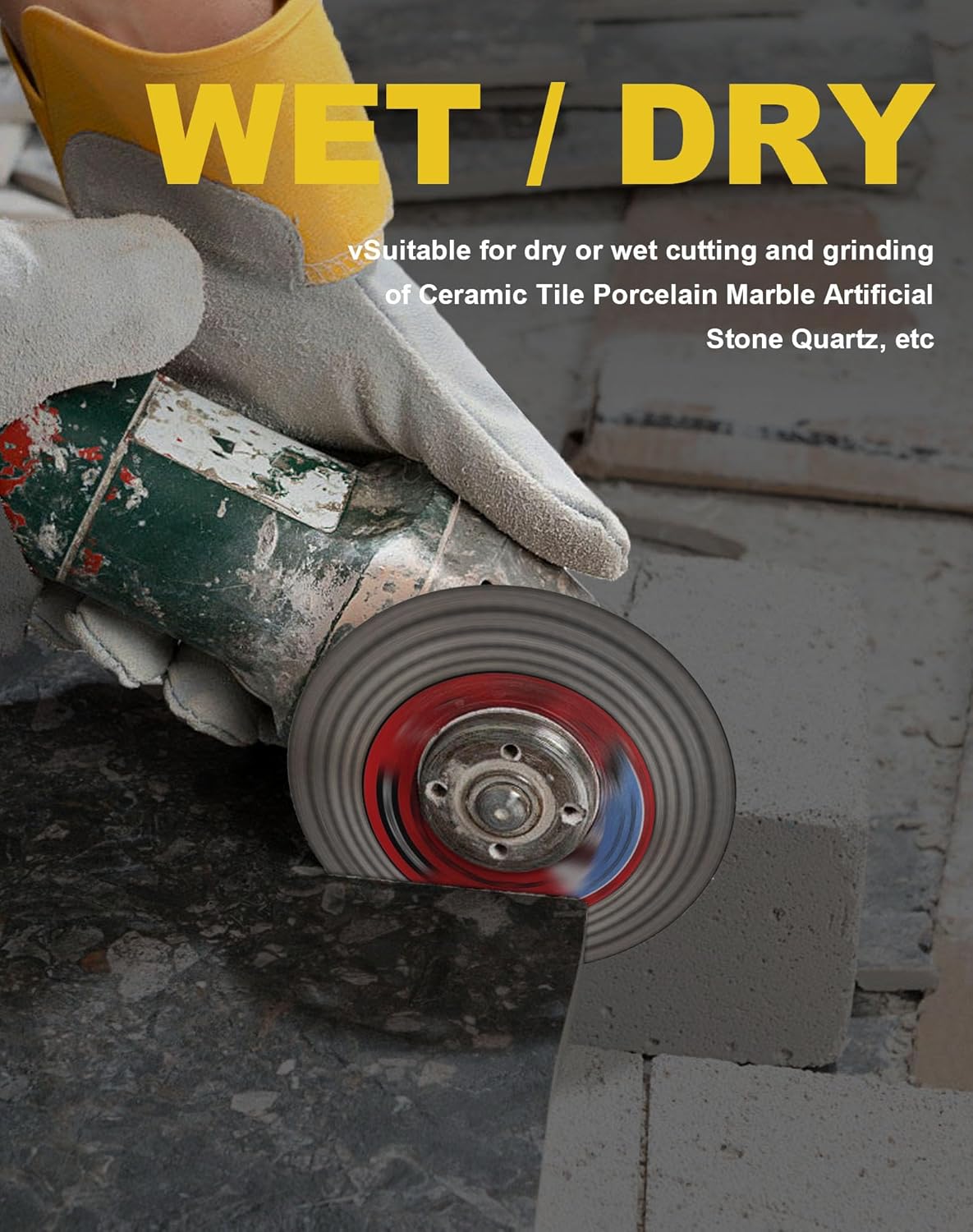 4.5" Tile Cutting Blade,Porcelain Grinding Blade with Flange for Cutting and Grinding Porcelain Tile Granite Marble