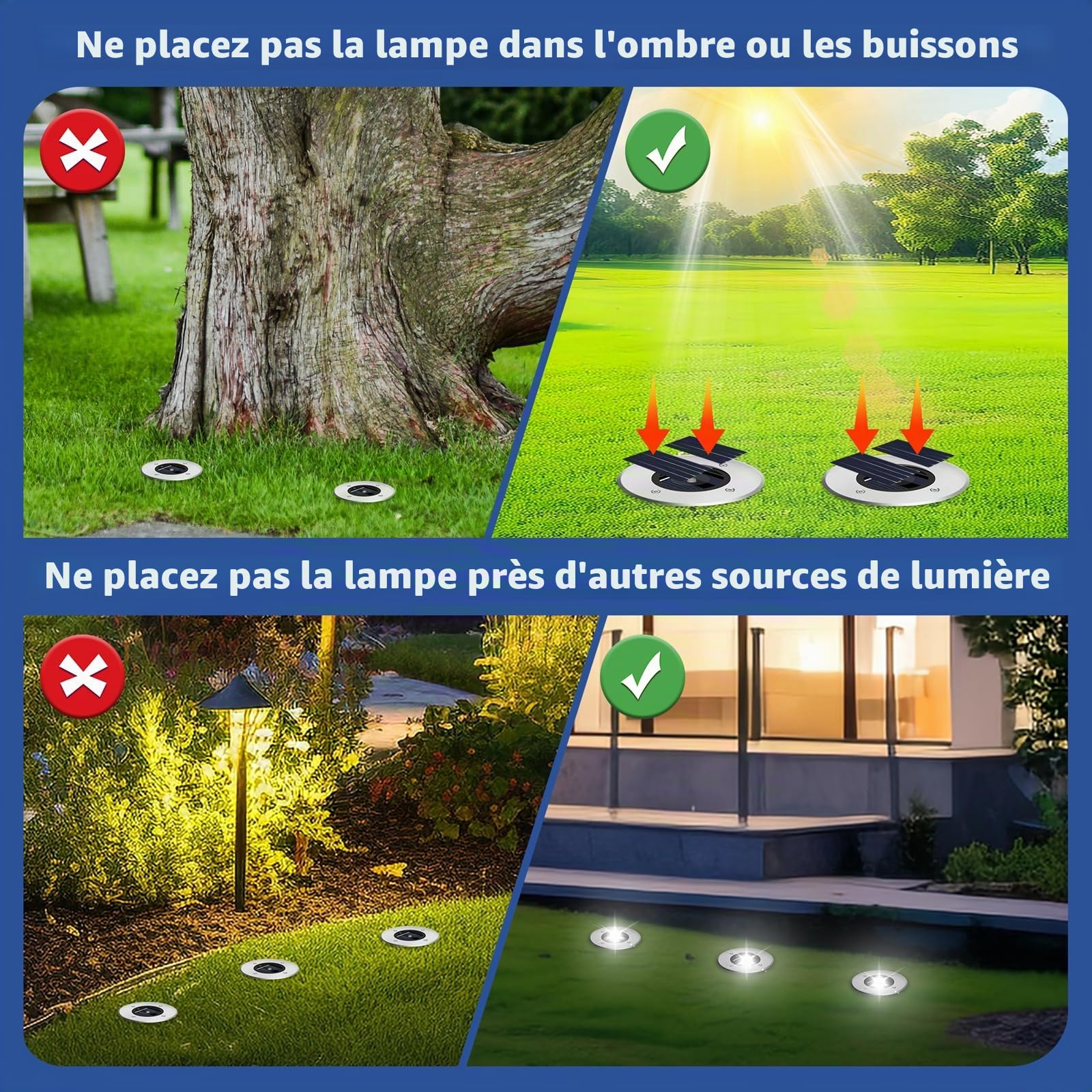 TOSHIN Lampe Solaire Au Sol Lot de 10, IP65 Lumiere Solaire Exterieur Jardin, Étanche Spot Solaire Extérieur pour Chemins Allée Pelouse Terrasse Cour Piscine, Blanc Froid, Rond
