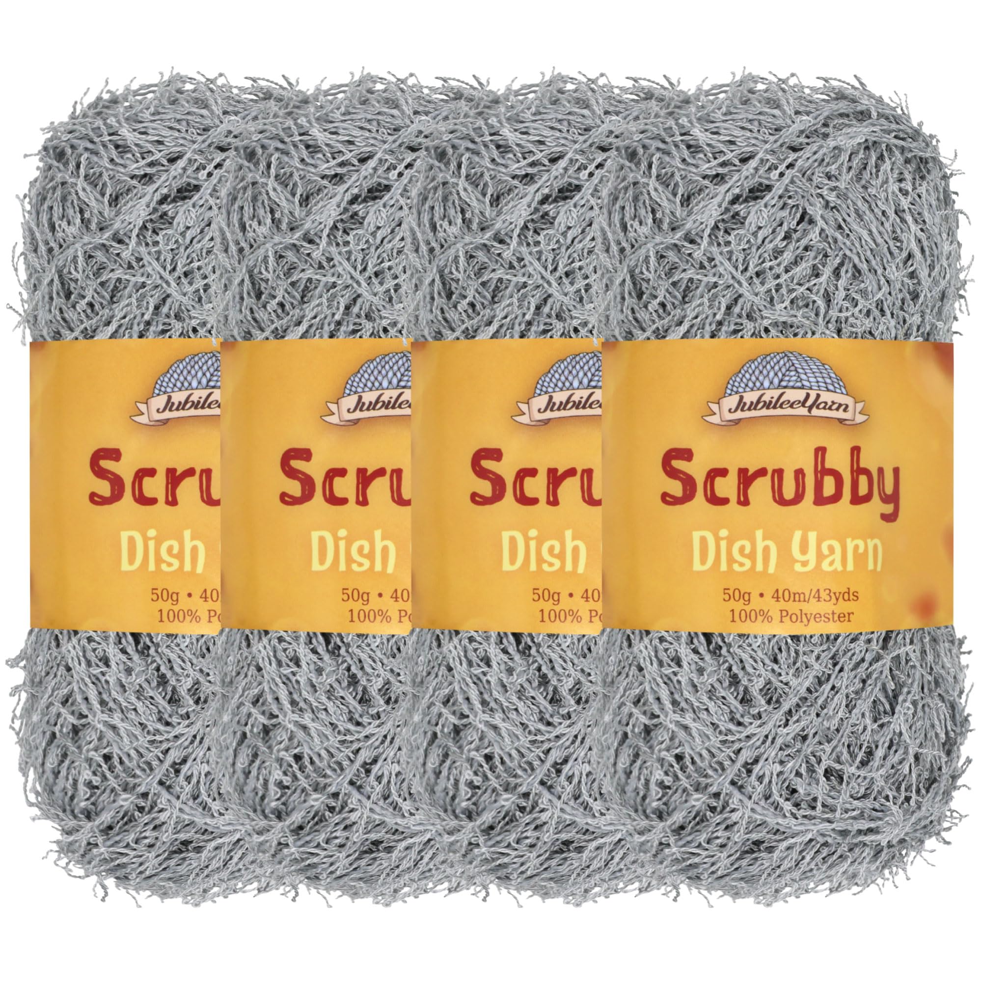 JubileeYarn Scrubby Dish Yarn - Dishcloth Polyester - 50g/Skein - Blushed Grey - 4 Skeins โ image 1