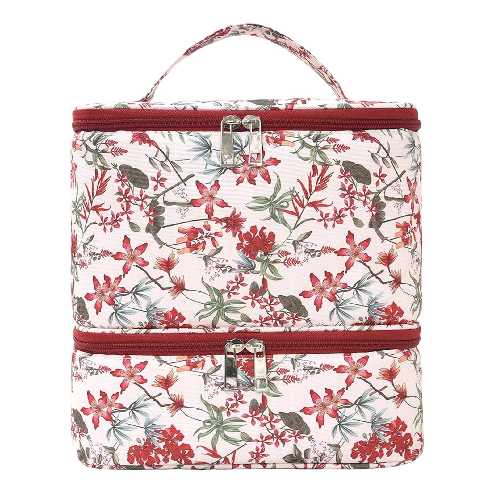 HENYGEN Spacious Two Beauty Case with 30 Exact Sections and Sturdy Polyester Fabric Multi Compartment Makeup Bag