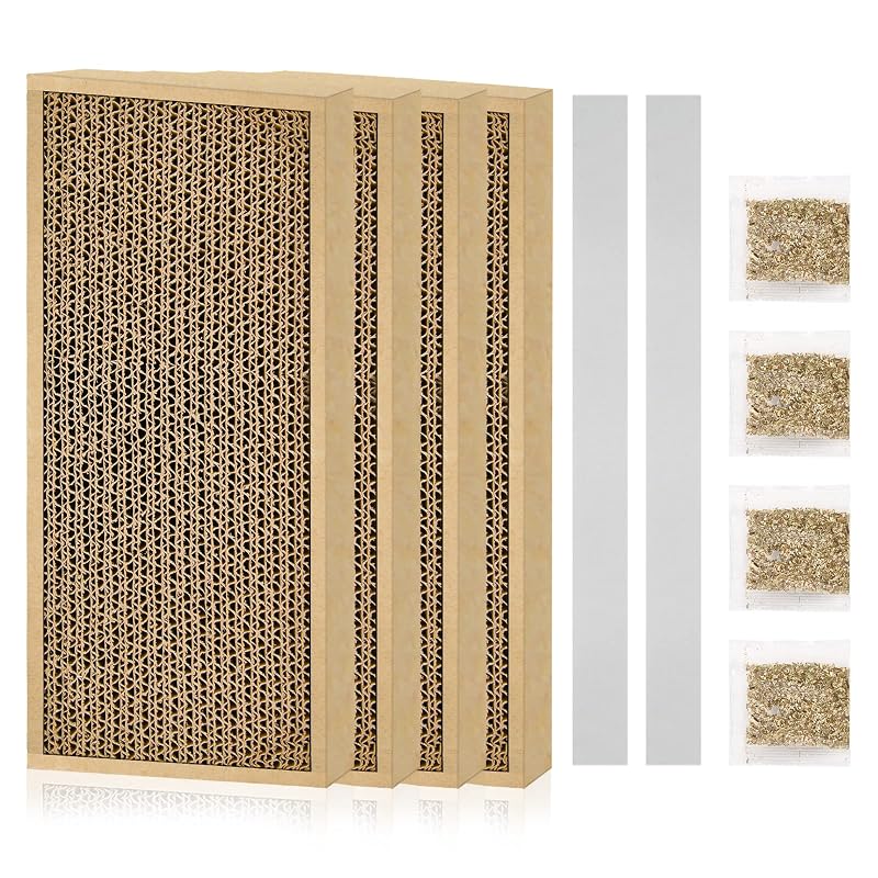 Arranhador para Gatos de Papelão Corrugado, Dupla Face e Modular HappyFreeSX, Pacote com 4