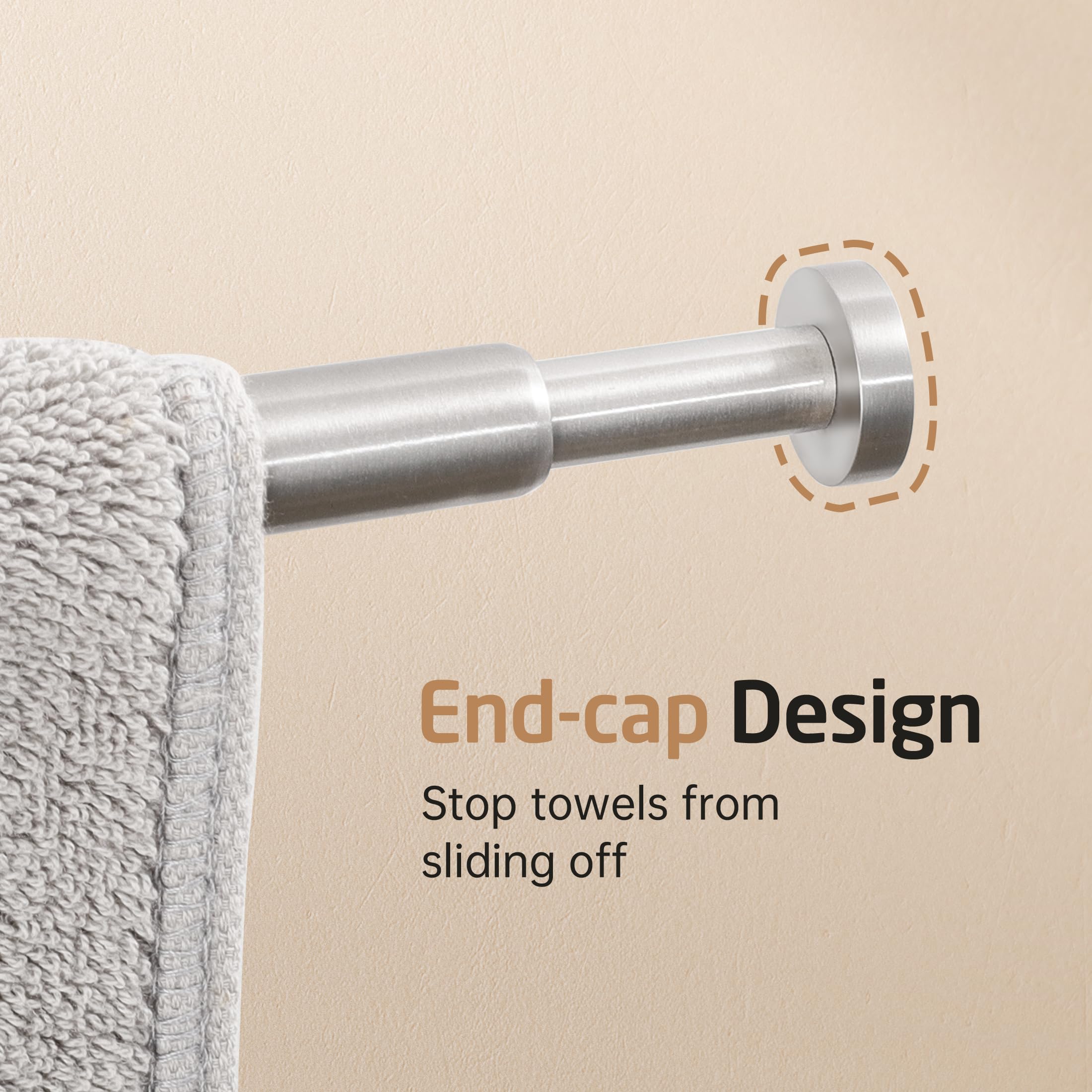 KES Toallero giratorio ajustable de 14.5 a 27.5 pulgadas, 4 brazos, barra de toalla oscilante para baño, toallero oscilante para toallas de baño, acabado cepillado de acero inoxidable 18/8, A2107S4L70