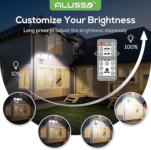 Miniatura 3 de ALUSSO Flood Lights Outdoor Motion Sensor with Remote,40W 3200LM LED Flood Light IP65 Waterproof & 3000-6000K Adjustable,3 Adjustable Head Outdoor