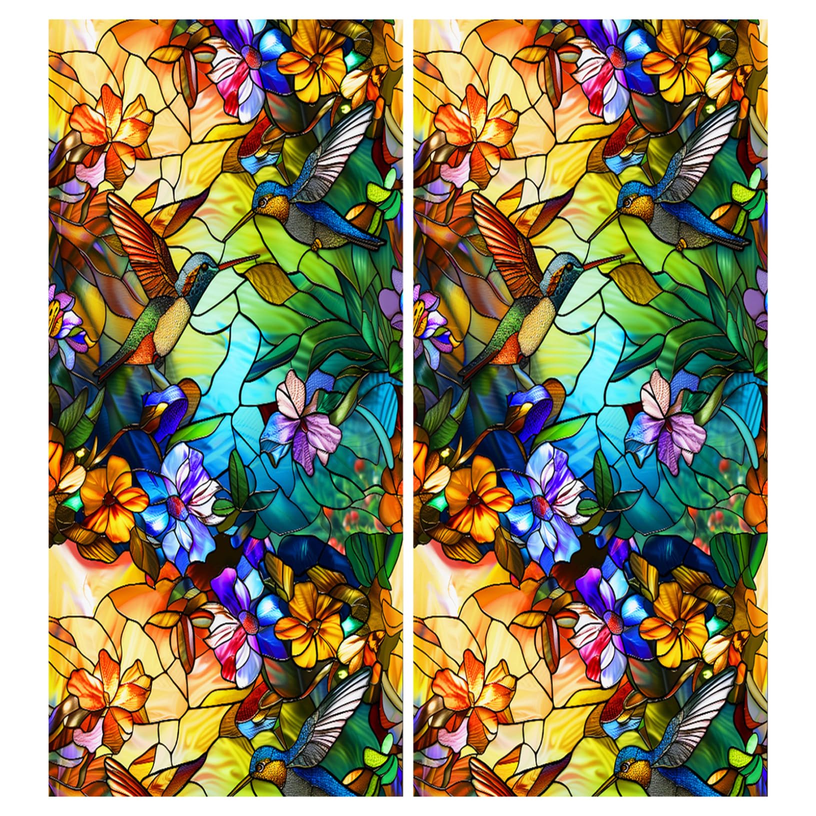 Film fenetre oiseaux et fleurs pour decorer et occulter le salon 18x39