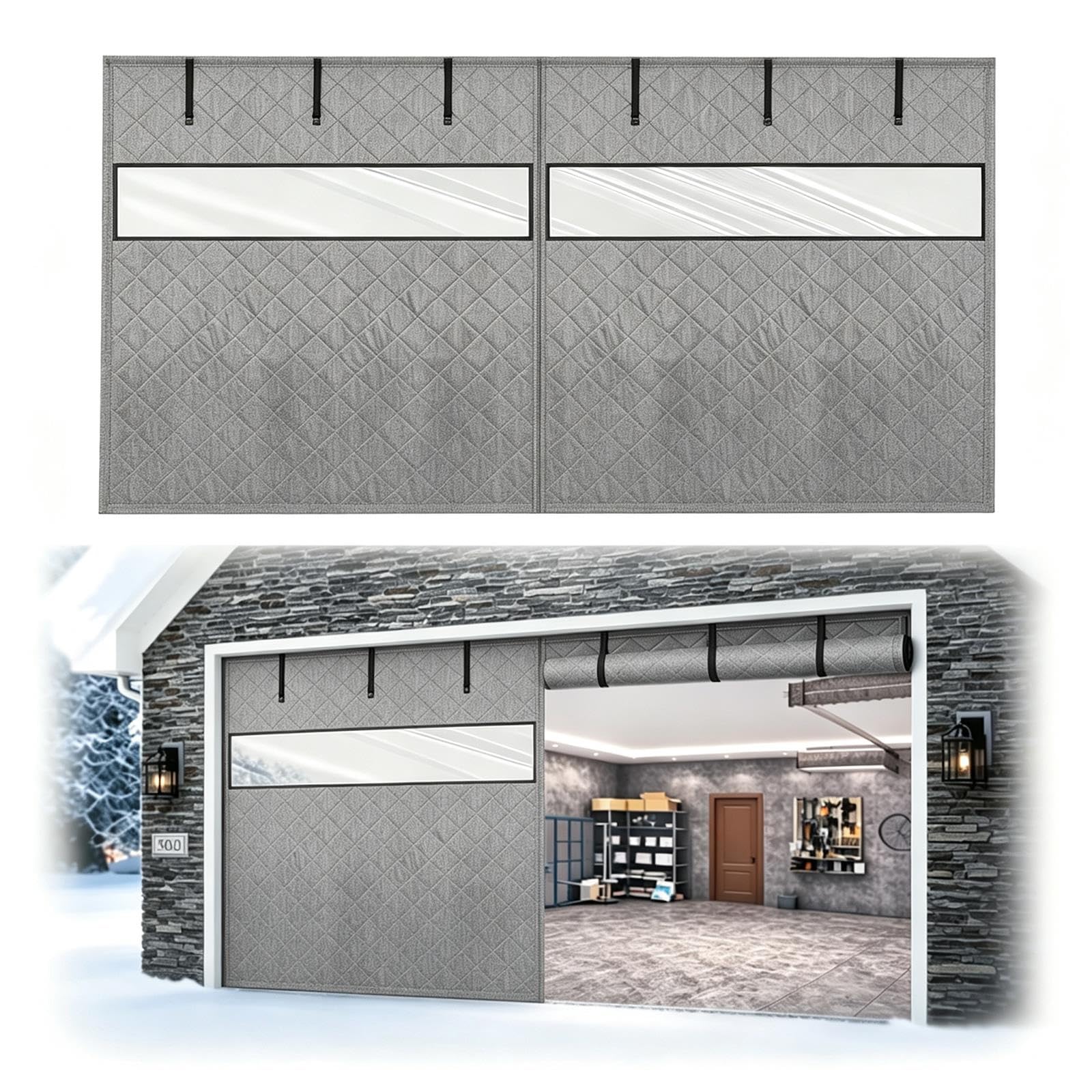 Tenda Isolante Magnetica per Garage con Finestra, Antivento e Impermeabile