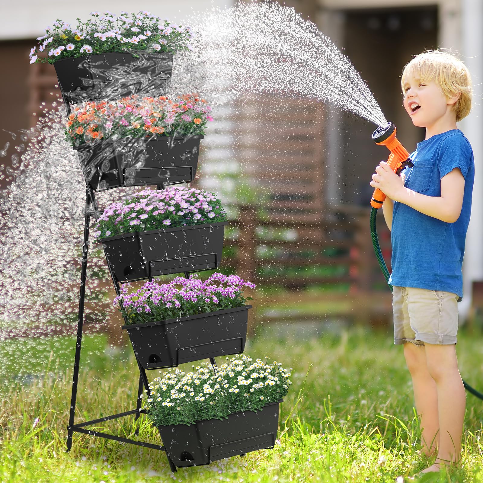 Best Herb Planter Picks for 2026 1 Fogein 5 Tier Vertical Raised Garden Bed Planter Box, Vertical Raised Bed with D — product photo