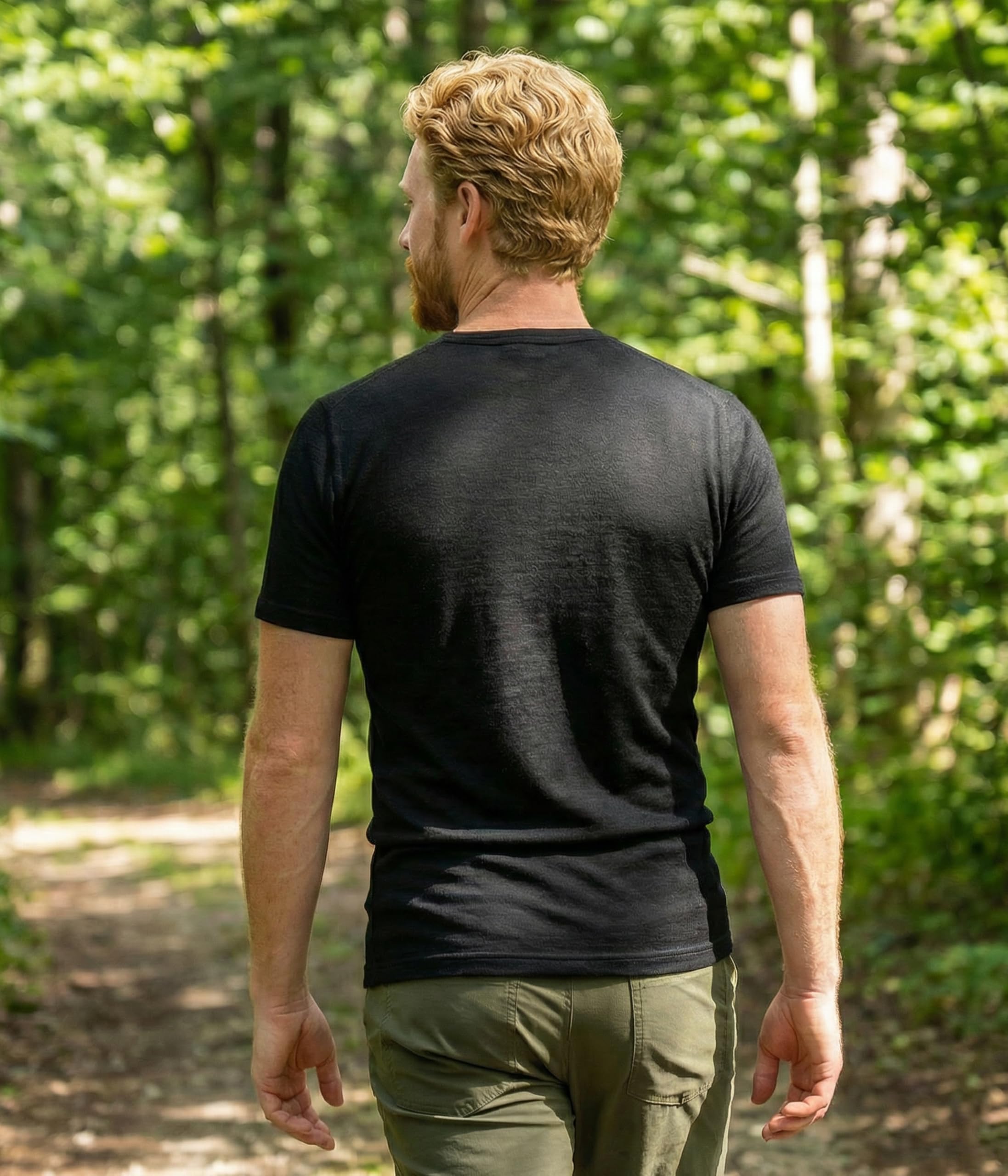 2er Pack Merino Shirt Herren Kurzarm,Atmungsaktiv Merinowolle Unterhemd mit V-Ausschnitt,Komfortabel Leicht Unterwäsche Männer,Weich Thermooberteile