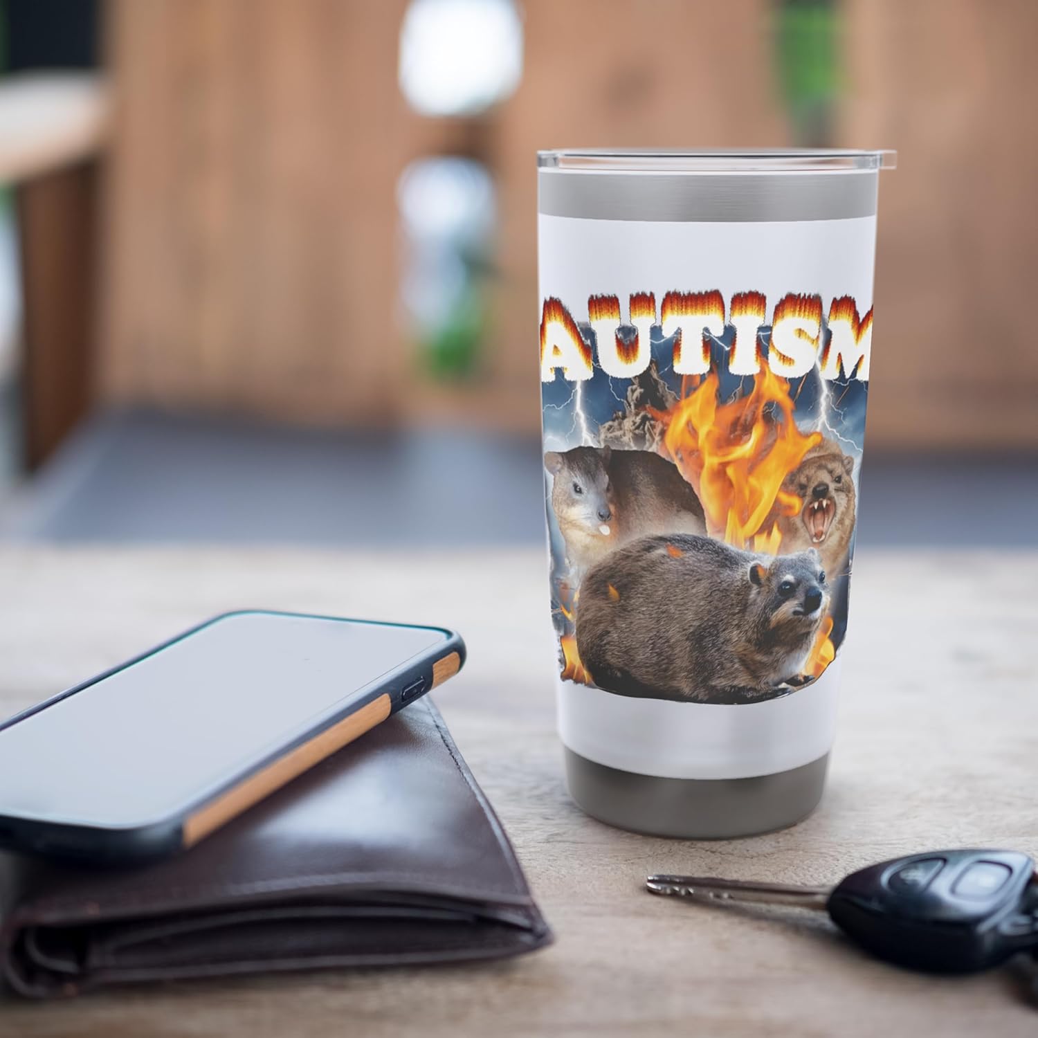 Autism Rock Hyrax FUNNY Stainless Steel Insulated Tumbler - Image 7