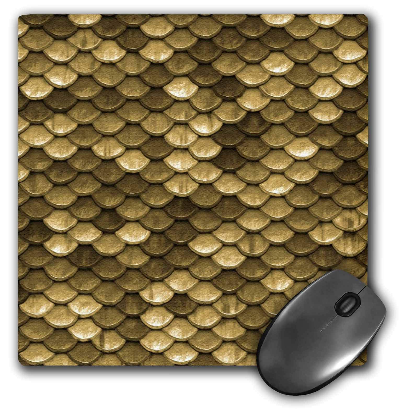 3dRose Lens Art by Florene - Mermaids and Scales - Image of Closeup of Gold and Bronze Mermaid Scales - Mousepad (mp_321911_1)