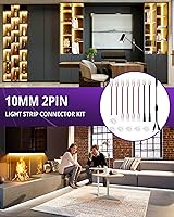 Vista 4 de HitLights El kit de conector de tira LED de 2 pines y 0.394 in incluye conector sin huecos, conectores de puente, conector de coleta, hembra de CC