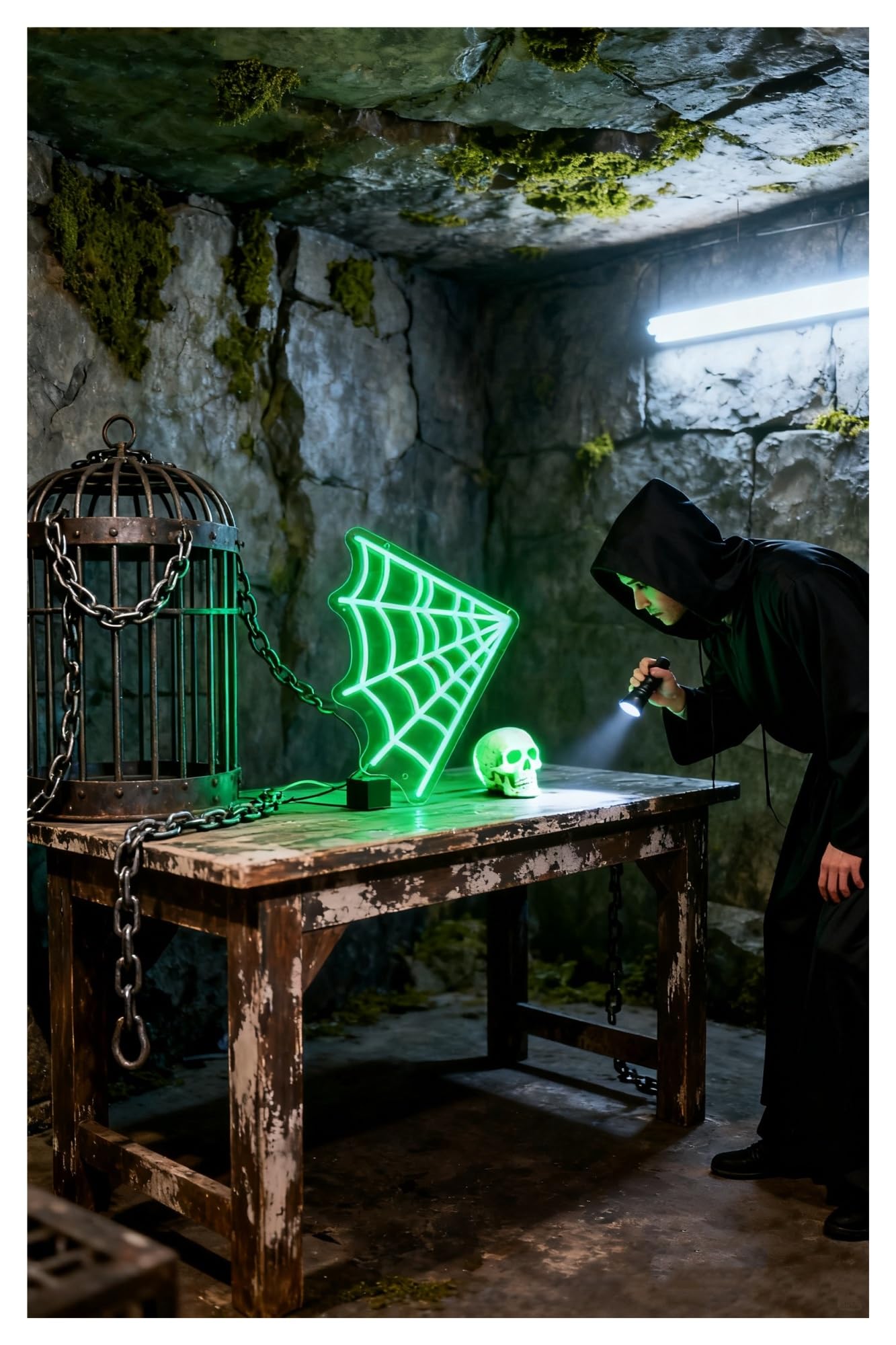 Decoración Lámparas Diseño De Telaraña, Luces Neón, LED Regulable, Alimentación Por USB. Ideal Para Bar/sala Escape/dormitorio 14.96×15.51in
