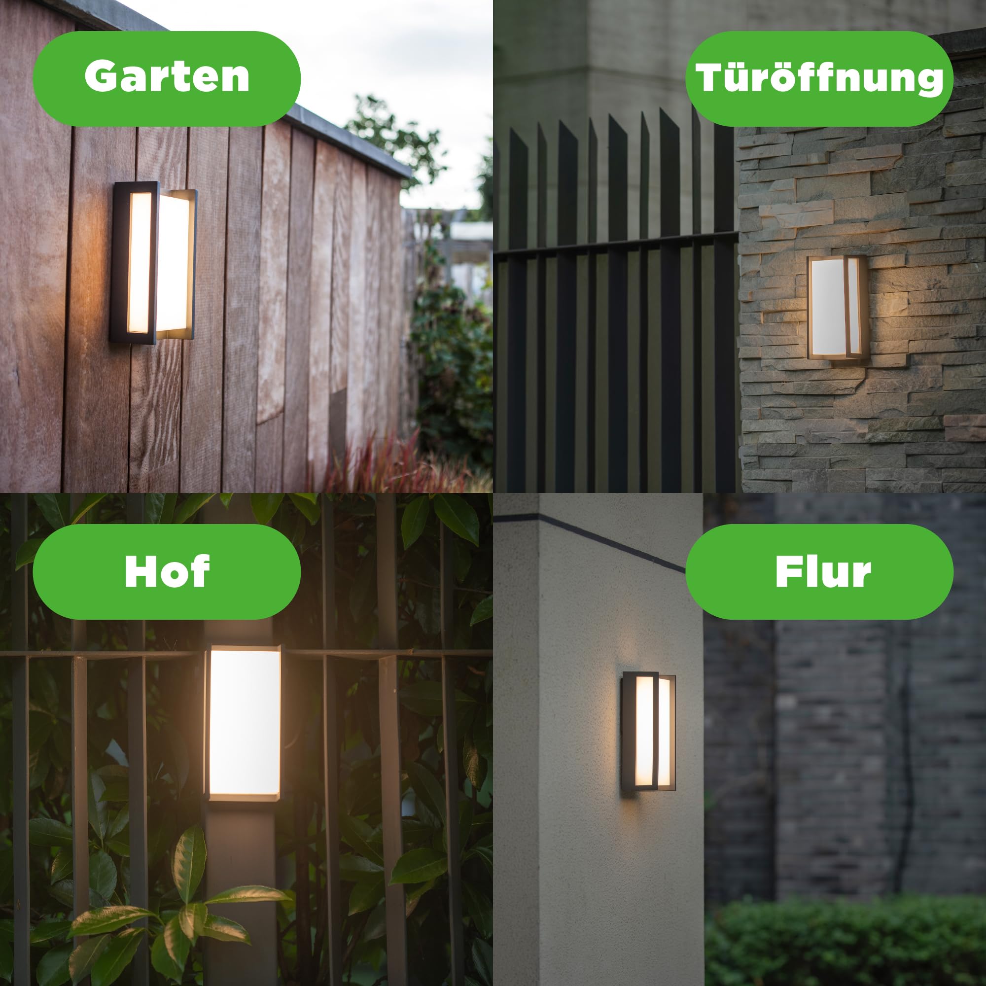 LUTEC LED-Wandleuchten für den Außenbereich, 1100LM 3000K Warmweiß, moderne Aluminium-Wandleuchte für den Außenbereich, wasserdichte Innenwandleuchte für Haustür, Veranda, Hausflur, Garten, dunkelgrau
