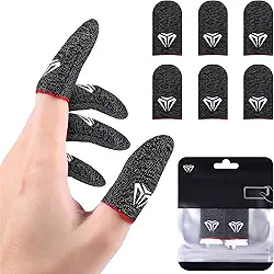 Kit 6 pçs Luva De Dedo Gamer Linha Pro Fibra de Prata 2025 linha Profissional Pra Jogar Jogos Semi Pro Para Jogar COD Mobilie Beehive Wasp, anti suor, Premium, luva v8