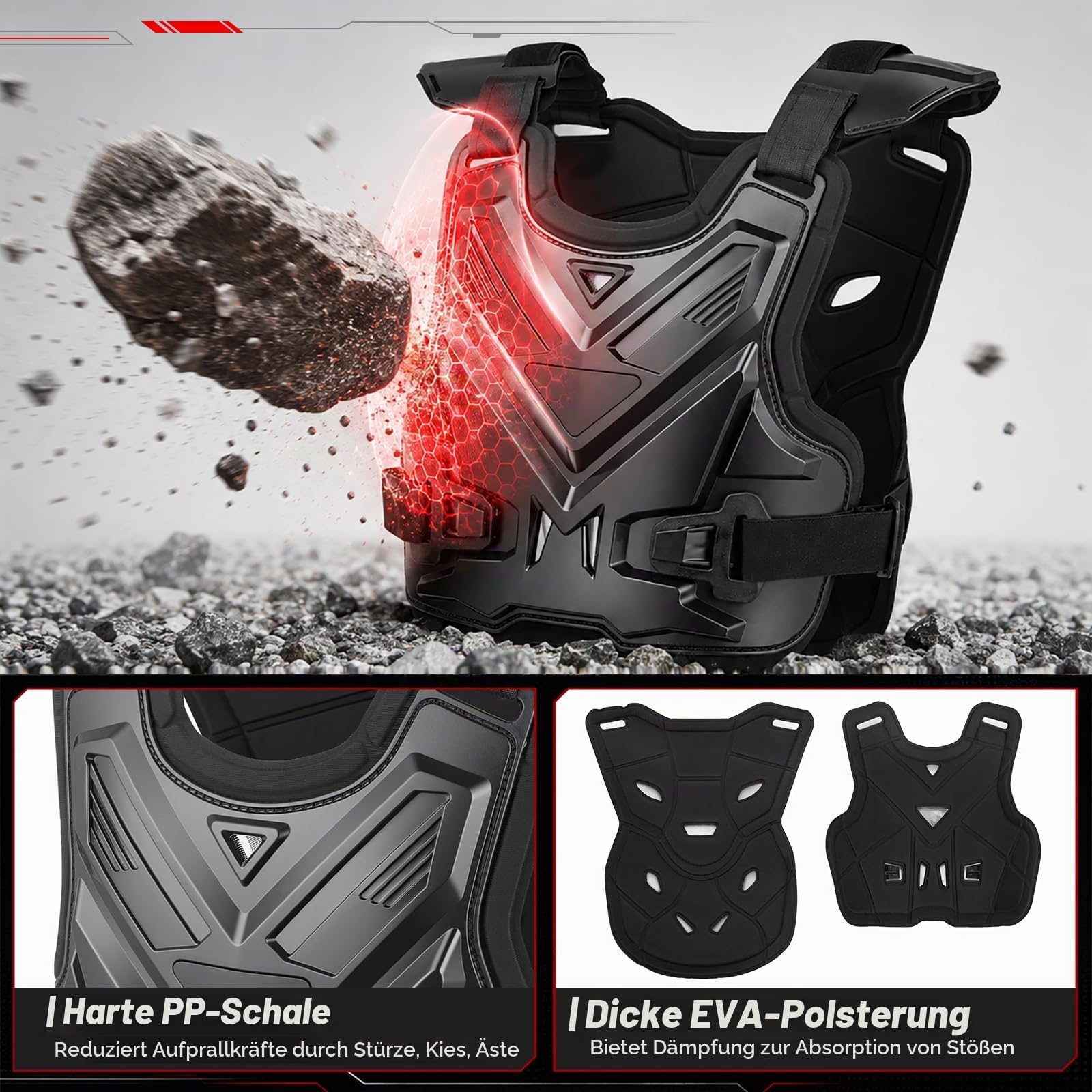 yeesport Motocross Brustpanzer Motorrad Protektoren Set Knie Ellbogen ATV
