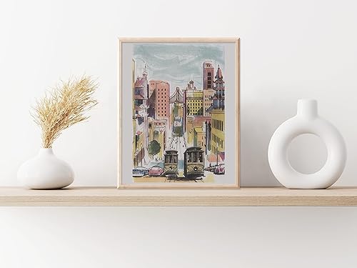 Miniatura 4 de Poster Master Póster de viaje vintage, impresión de San Francisco, arte de California, arte de teleférico, regalo ideal para él, ella, amante de los