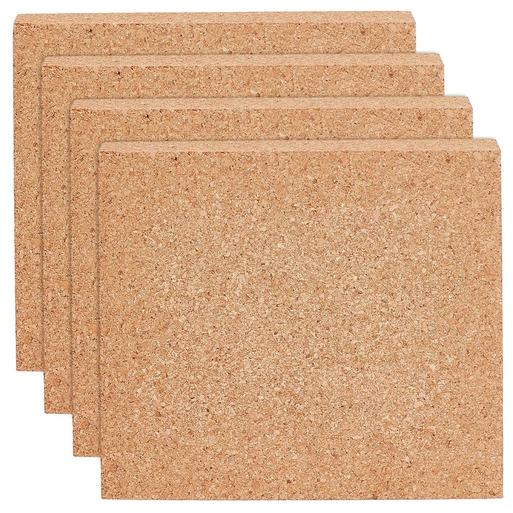 OLYCRAFT 4Pcs Square Bulletin Boards 15x15cm Non Self-Adhesive Wood Cork Board 1.5cm Thick Square Message Wood Sheet Decorative Display Boards for Wall Decoration Party DIY Crafts Supplies