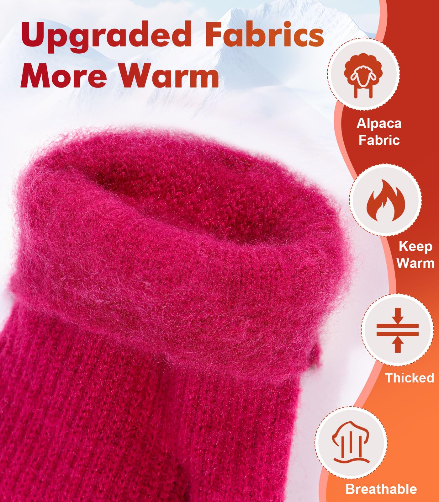 CHENMEI Guanti Invernali in Lana per Donna Uomo - Guanti Invernali Mezze Dita,Guanti a Dita Convertibili,Guanti Senza Dita con Pile di Alpaca,per Attività Invernali per Uomo e Donna