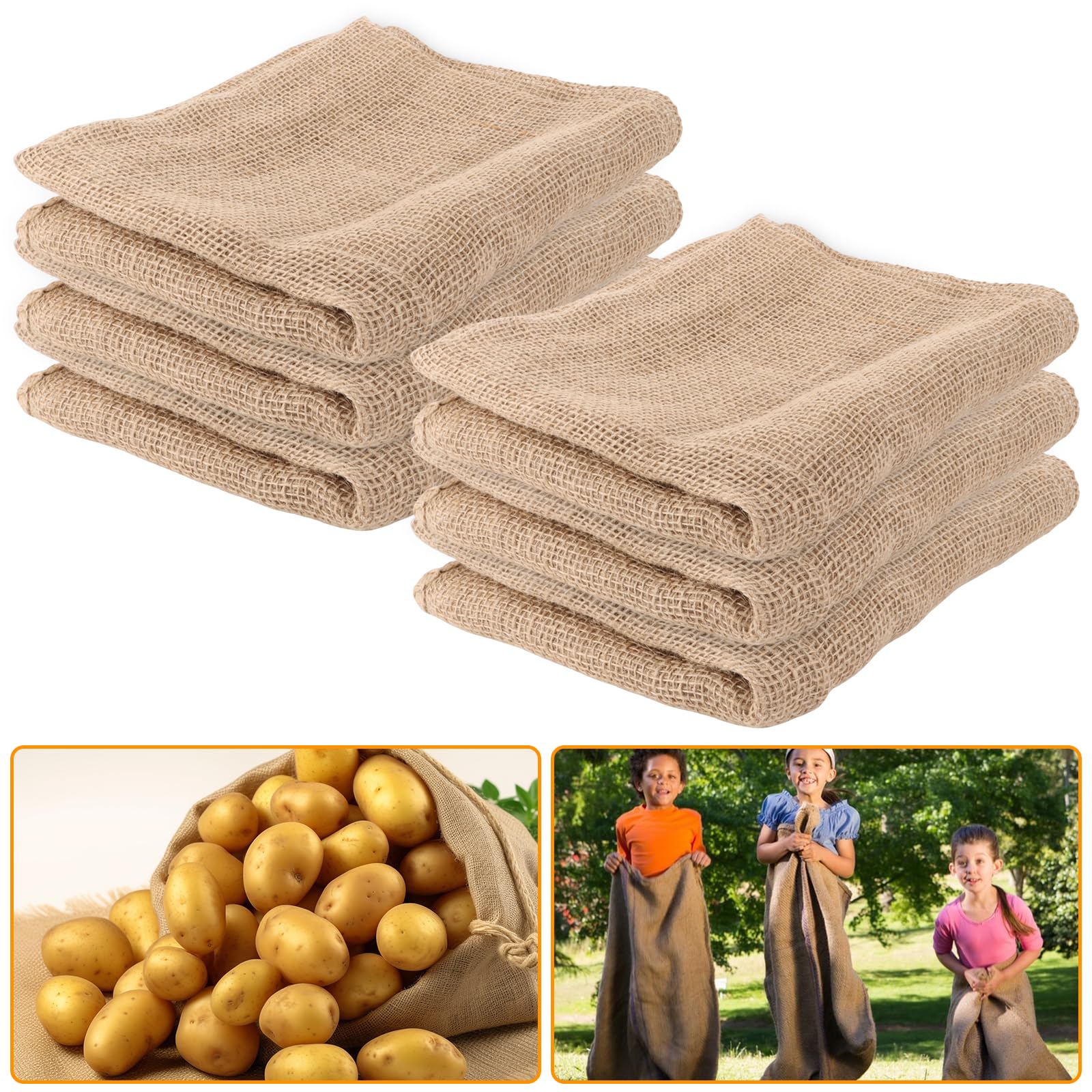 Lot de 6 sacs en jute pour plantes grands, 60x100 cm Sacs en toile de jute, Sac en jute grand pour protection des plantes en hiver, résistant/Sac pour pommes de terre/Protection contre le gel