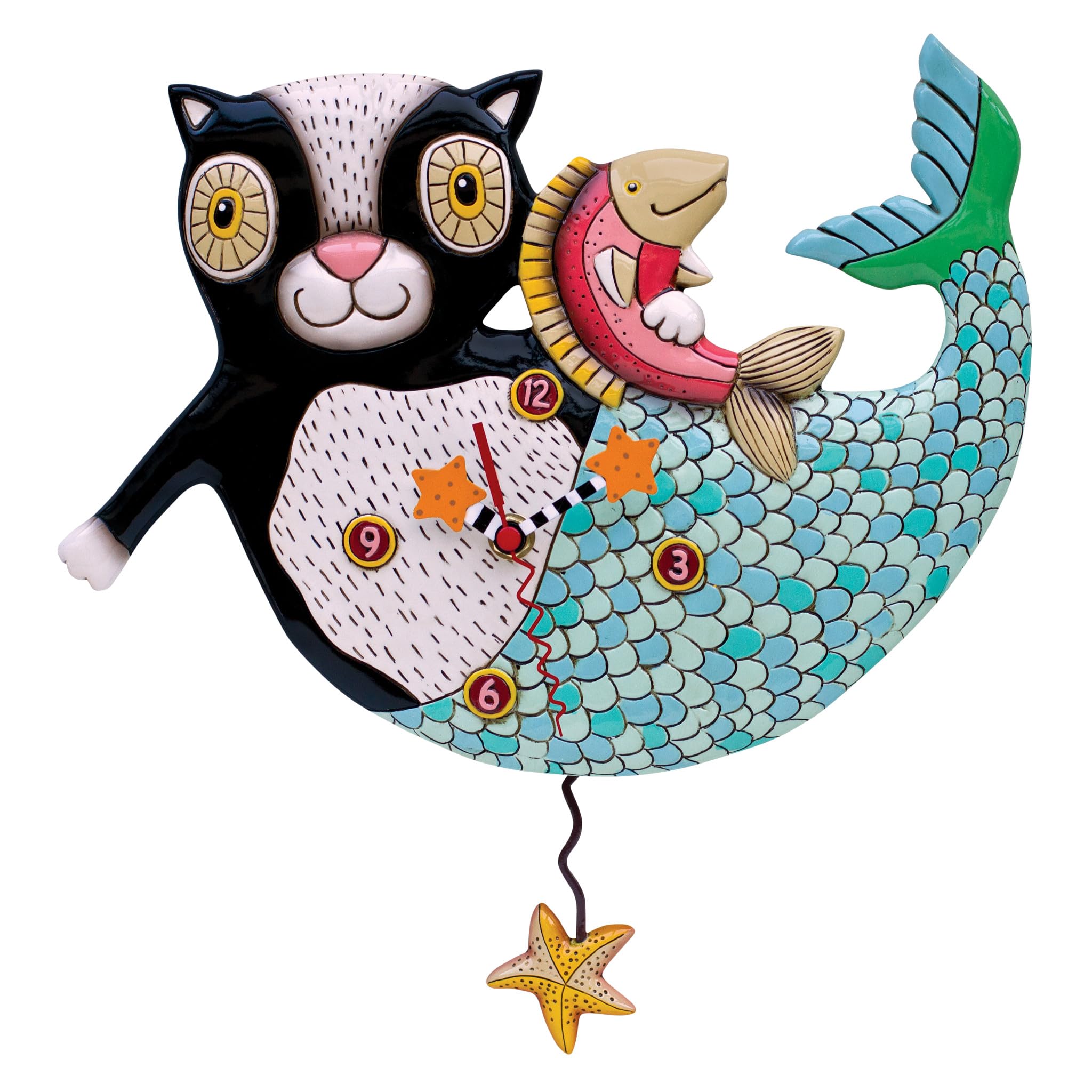 Amazon.com: Allen Designs Enesco Mermaid Cat Mercat Holding a Fish