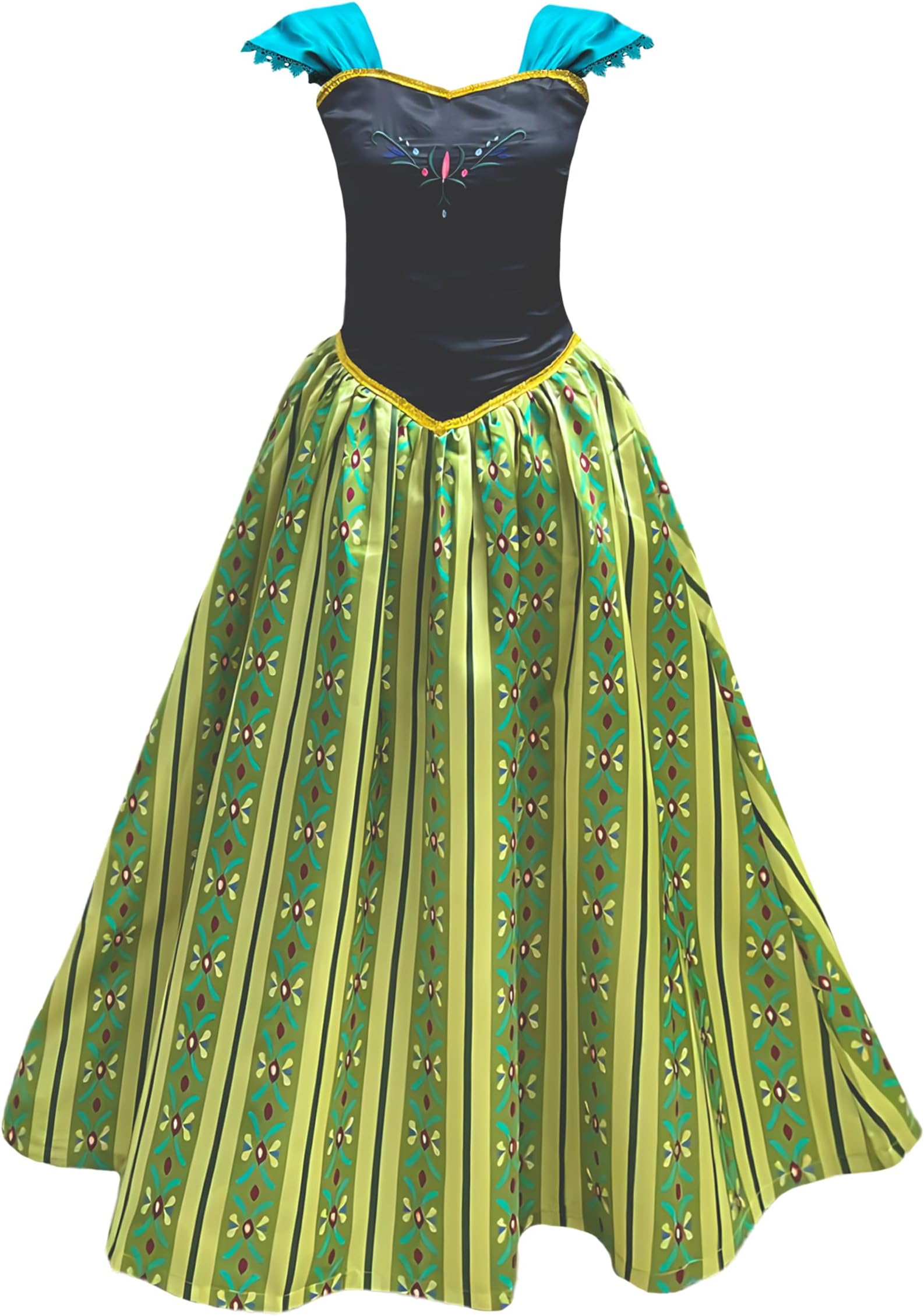 Cokos Novelty Women’s Plus Size Coronation Princess Dress Deluxe Costume, XL, Green