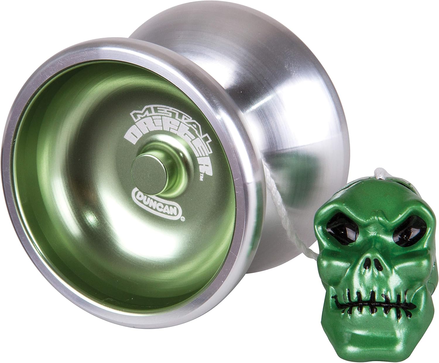 Duncan Toys Metal Drifter Yo-Yo, String Trick Yo-Yo with Counterweight, Ball Bearing Axle and Aluminum Body, Green