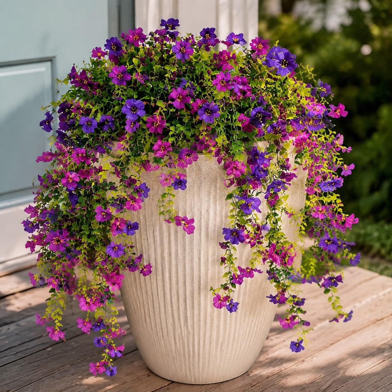Aisamco 4 Pcs UV Resistant Hanging Flowers Outdoor