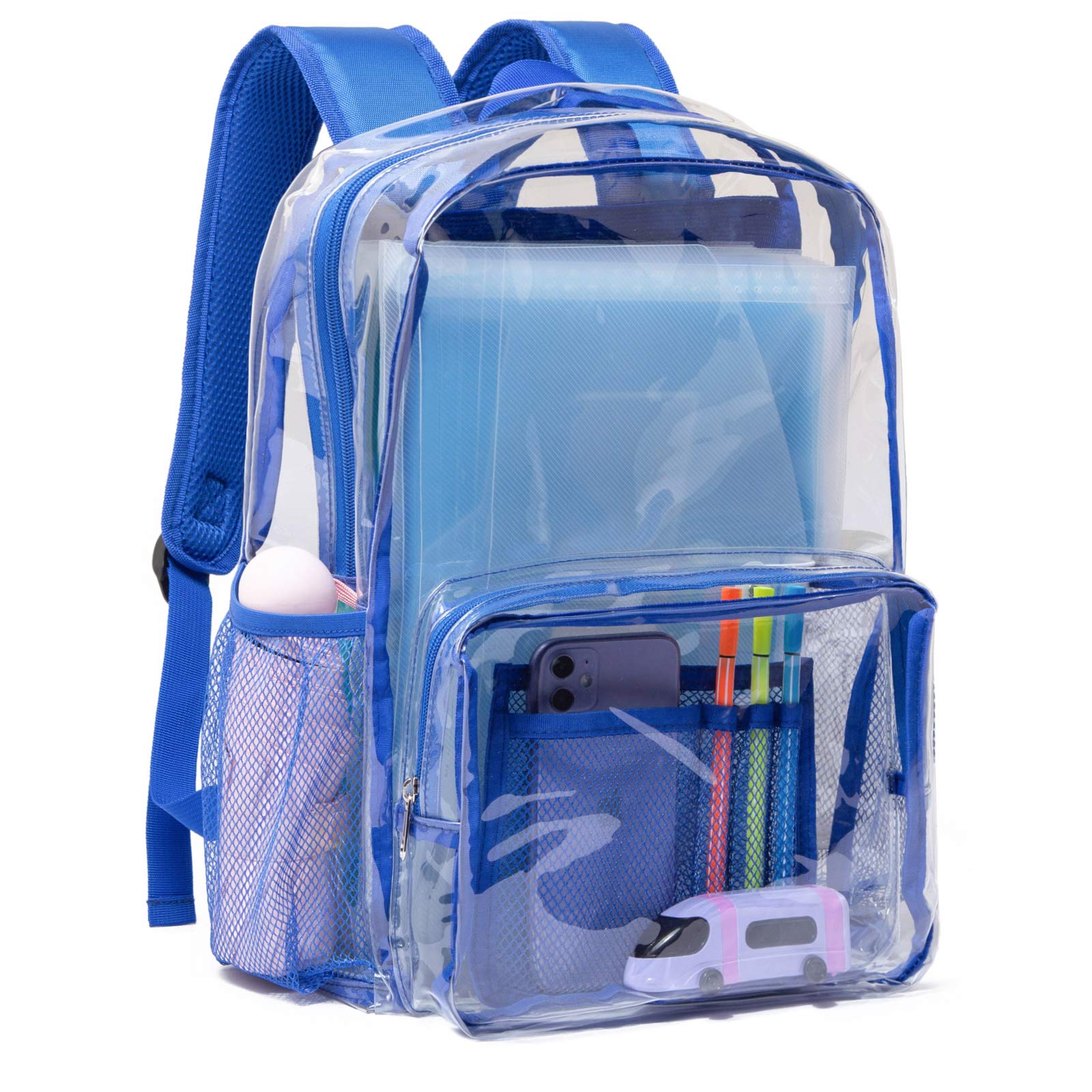Vorspack Clear Backpack Heavy Duty PVC Transparent Backpack with Reinforced Strap for College Workplace