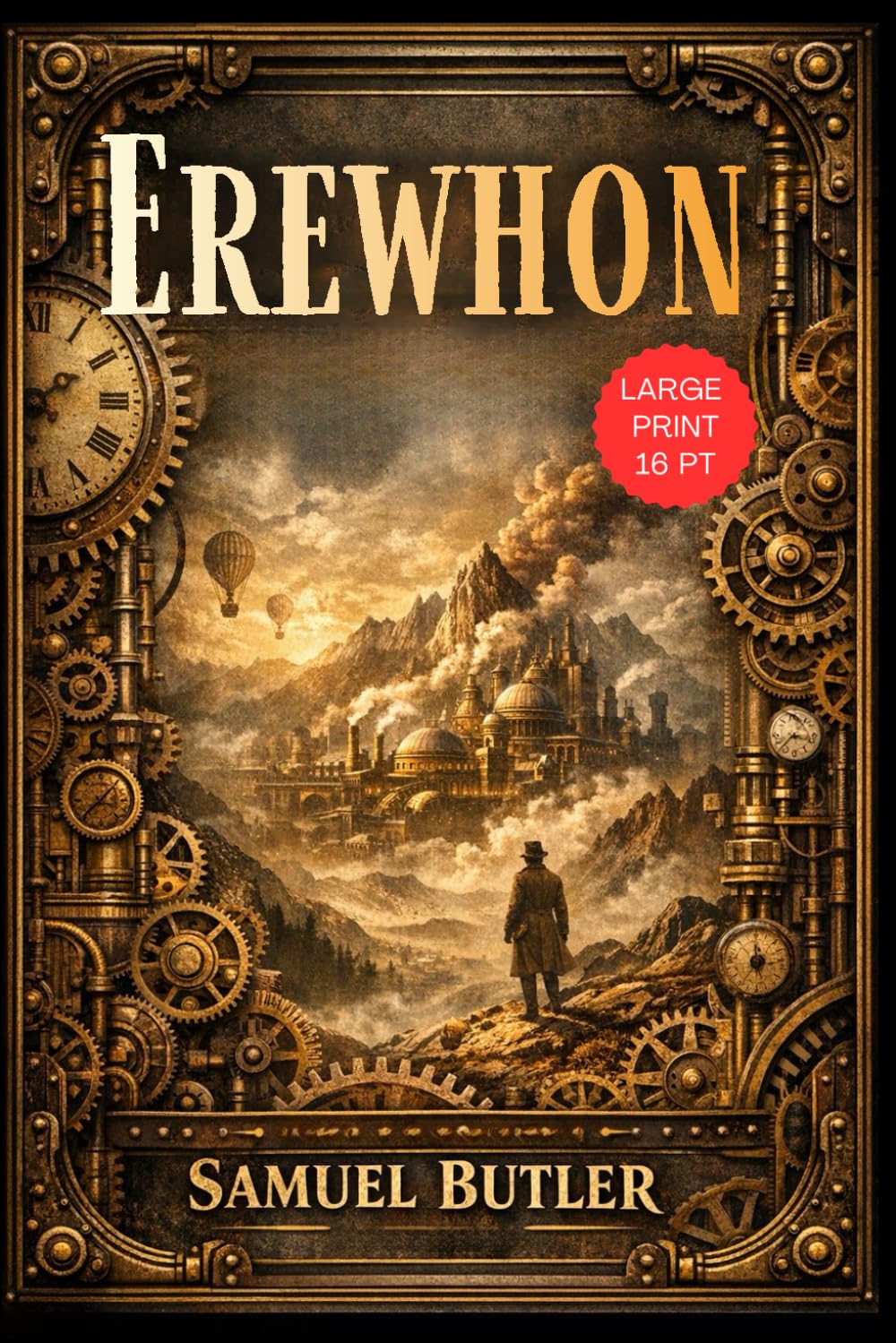 EREWHON (Dystopian Classic): Samuel Butler, Philosophical Science Fiction Book and Inspiring Utopian Humanity, Original Victorian 1872 Novel LARGE PRINT