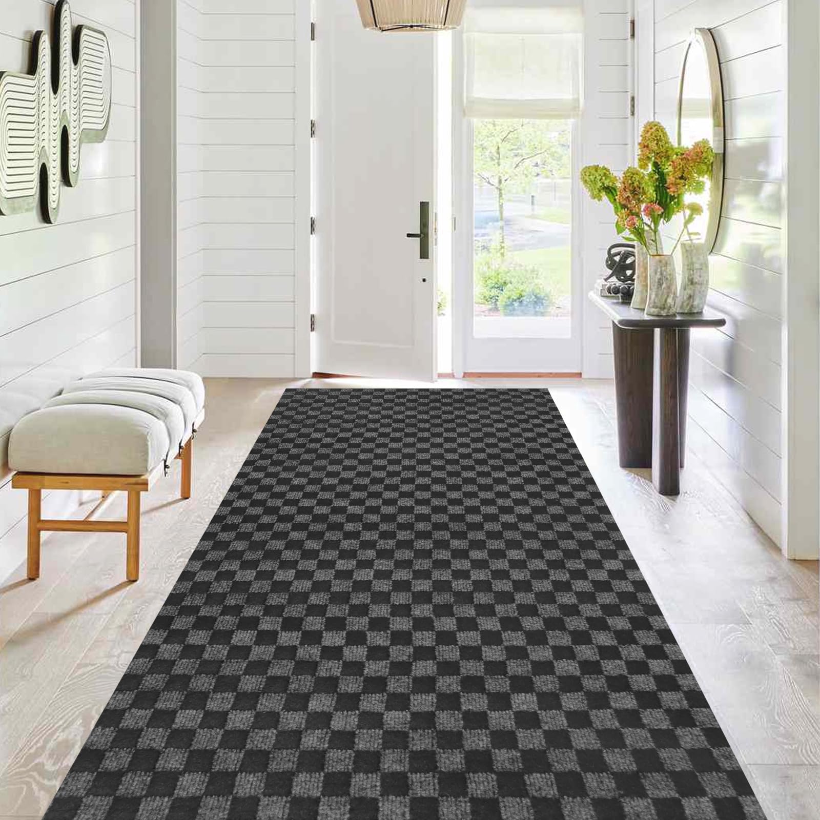 Runner Rug 3 ft x 9 ft, Outdoor/Indoor Rug with Rubber Backing Non Slip for Hallway, Kitchen, Patio, Laundry, RV, Entryway, Garage, Bathroom, Area Rug