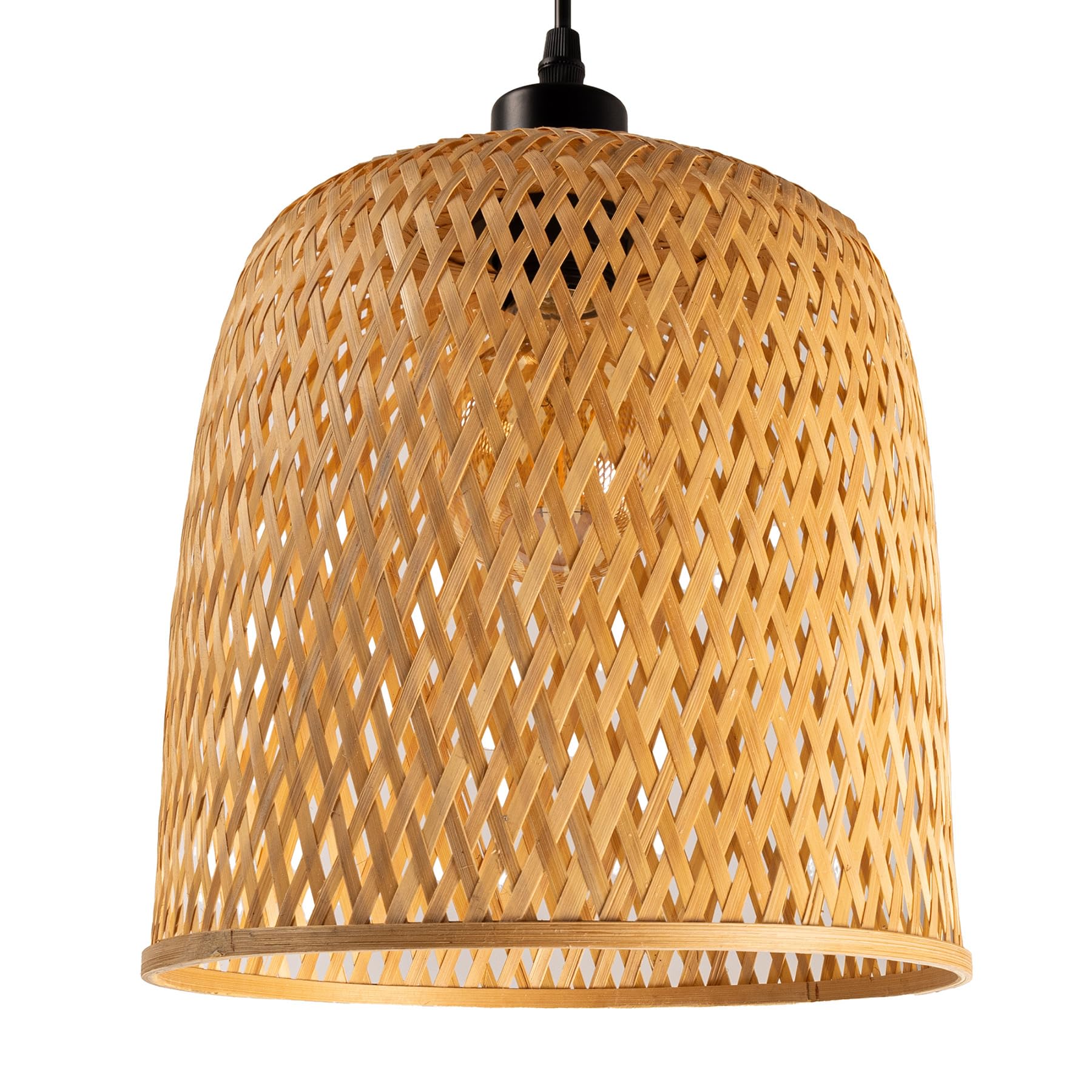 Riess Ambiente Handgefertigte Hngeleuchte Organic Living - 25cm - Natur Bambus  Korb-Lampe - Boho-Style Pendelleuchte : Amazon.de: Beleuchtung