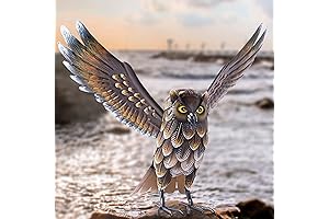 Natelf Yard Owl Statues and Figurines for Outdoor Decoration