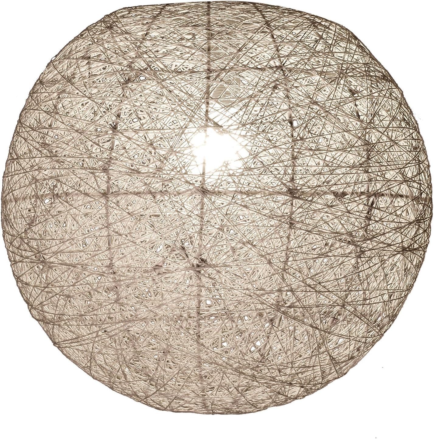 Lum&Co 31114 Abat-jour boule tissé en coton - Suspension boule Gris Clair - Diamètre 20 cm