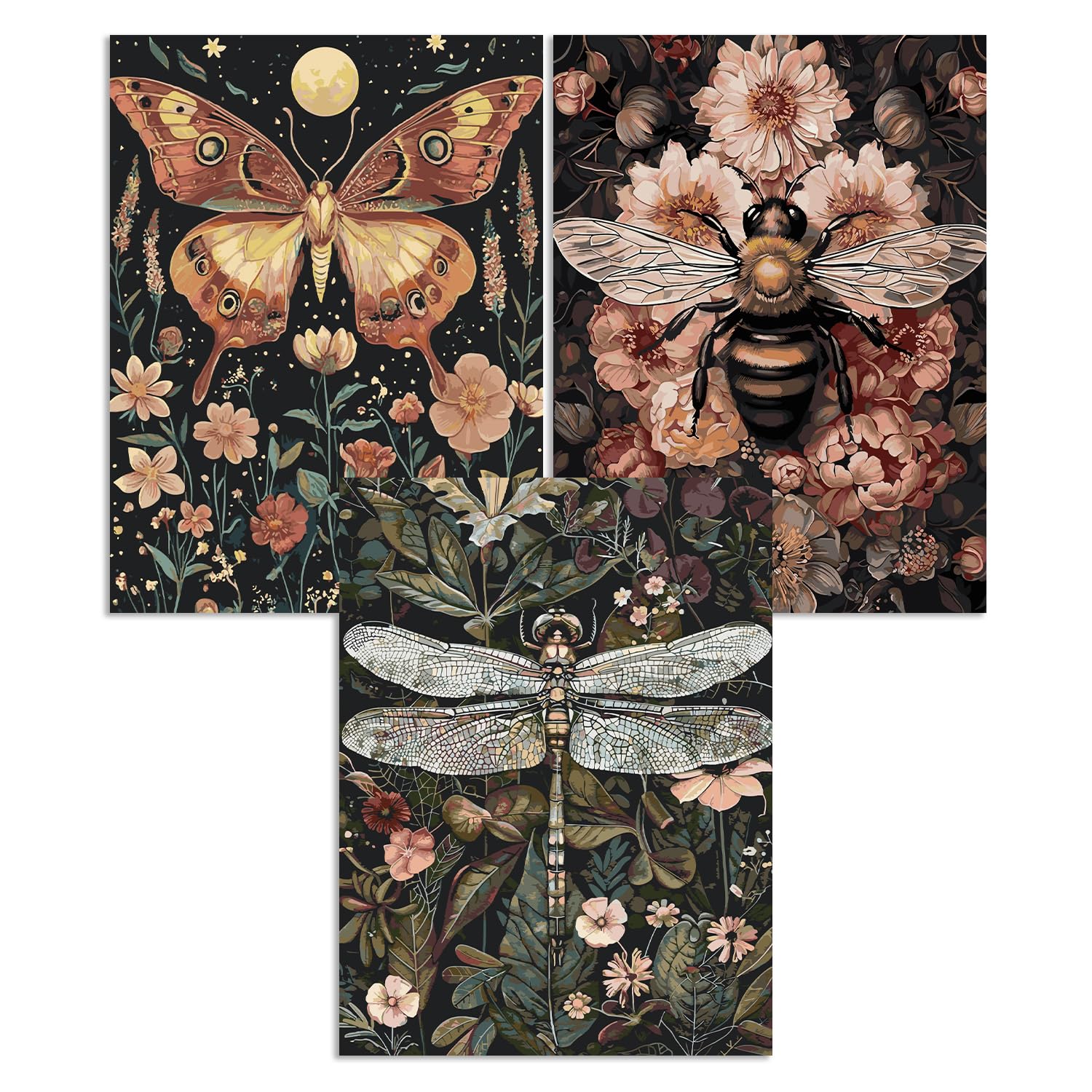 WEMEON Diamond Painting 3er Set Erwachsene, 5D Diamond Painting, Diamant Painting for Mosaik Bastelset Erwachsene, 30x40cm