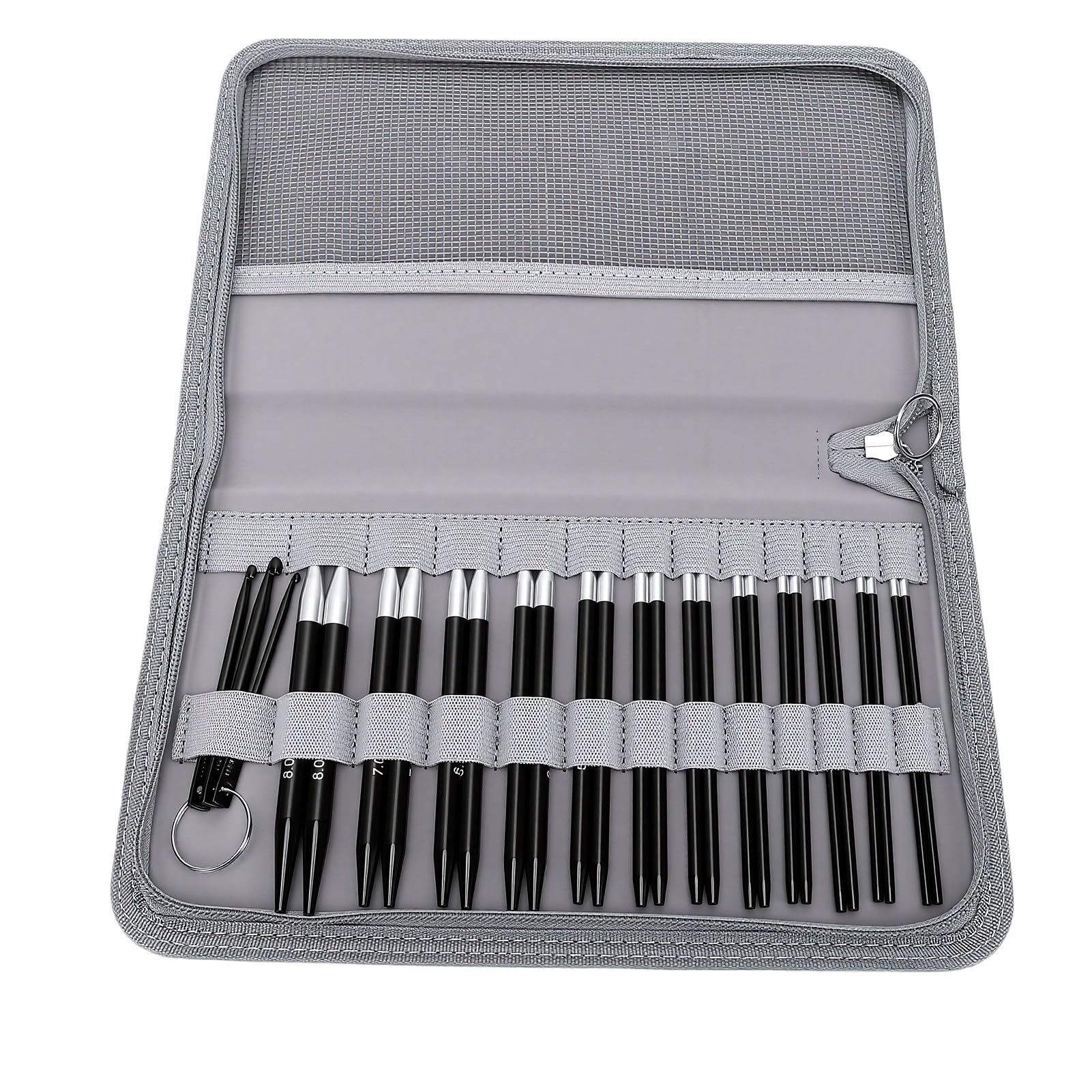 Generic Austauschbares Rundstricknadel-Set, 12 Paar, Langlebige Aluminiumnadeln Zum Stricken von Socken, Decken und Babymützen, 3,0–8,0 Mm