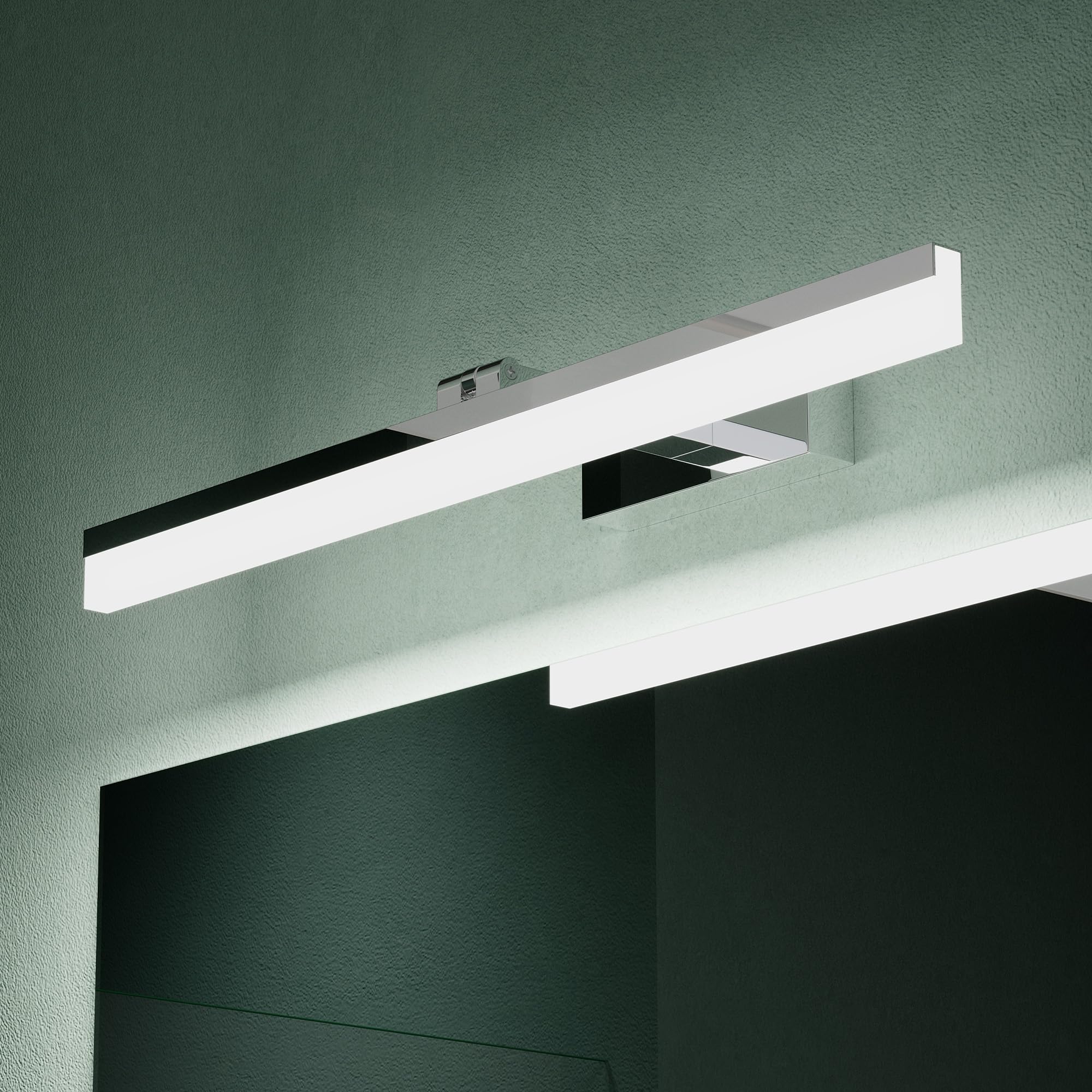 Mai & Mai Lampe Miroir LED 6000K pour Salle de Bain Murale 180° Rotative 60cm Chrome Desgin Luxaris