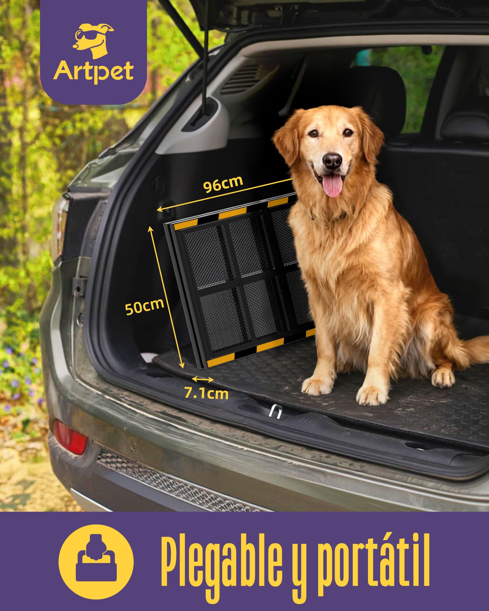 Rampa ancha para perros para automóvil, 190 cm de largo, rampa plegable para mascotas al aire libre para perros grandes, rampa antideslizante para automóvil, camión, SUV, RV