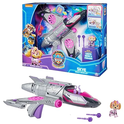 Immagine del prodotto Paw Patrol, Mighty Jet di Skye, con Luci e Suoni, Ali Che Ruotano a 360 Super Film, Giochi Bambini e Bambine, 3+ Anni
