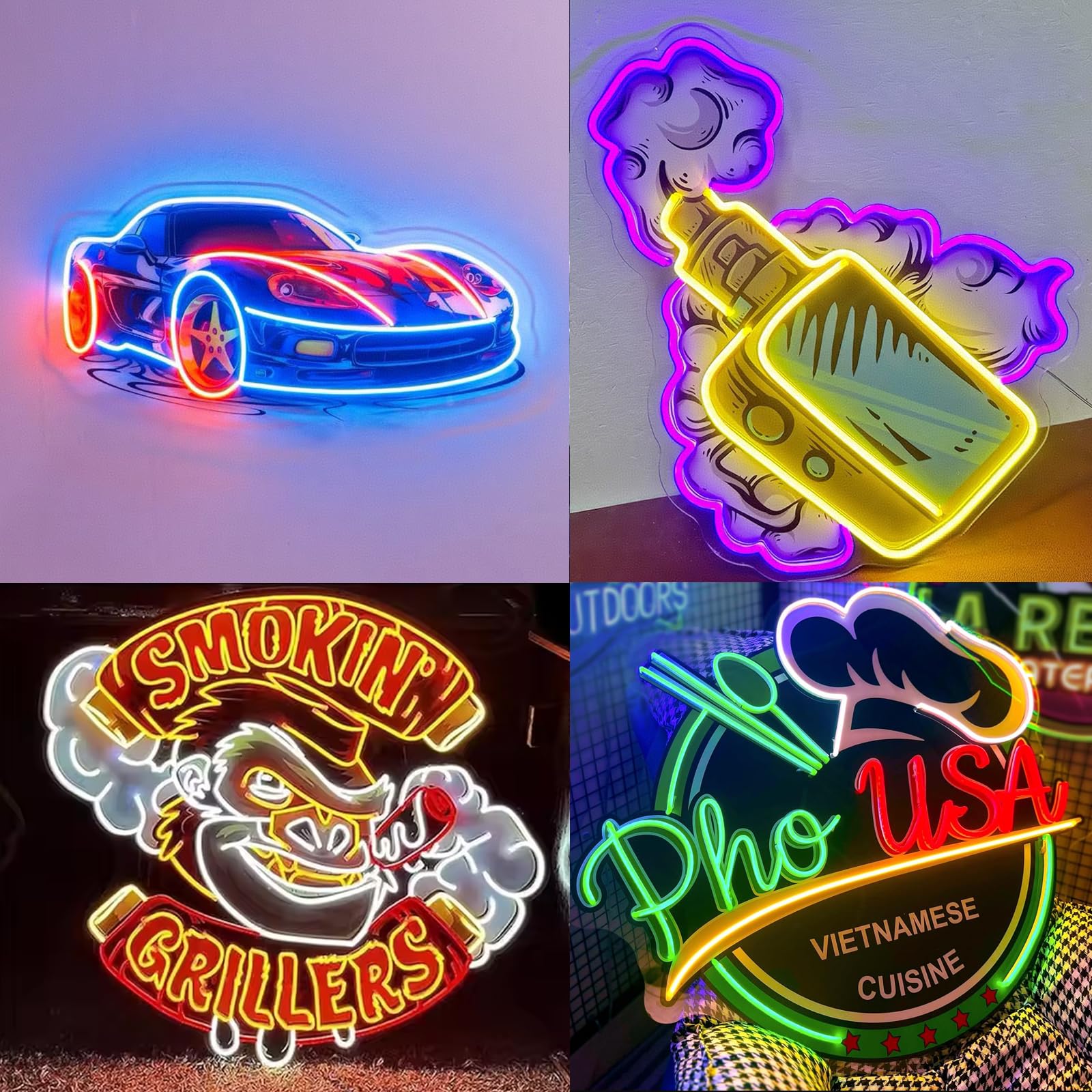Logo Neon Schild Personalisiert UV-gedrucktes LED Leuchtschilder