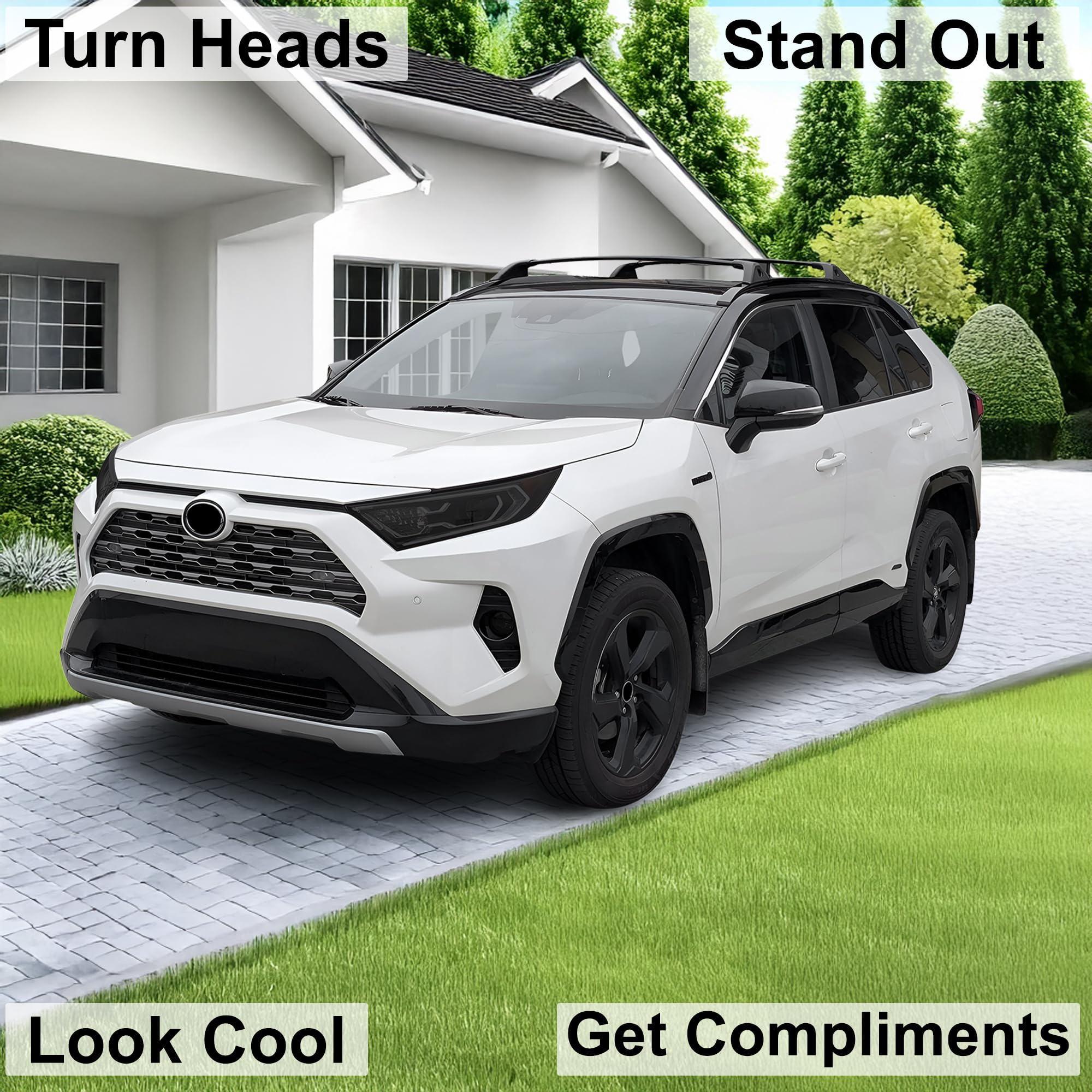 BOGAR TECH DESIGNS Full Headlight Head Light Tint Film Kit Compatible with Toyota Rav4 2019-2025, Dark Smoke