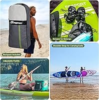 Vista 6 de FBSPORT Tabla de remo de pie prémium de 11 pies, tabla de yoga con accesorios de SUP y bolsa de transporte, amplia posición, control de surf