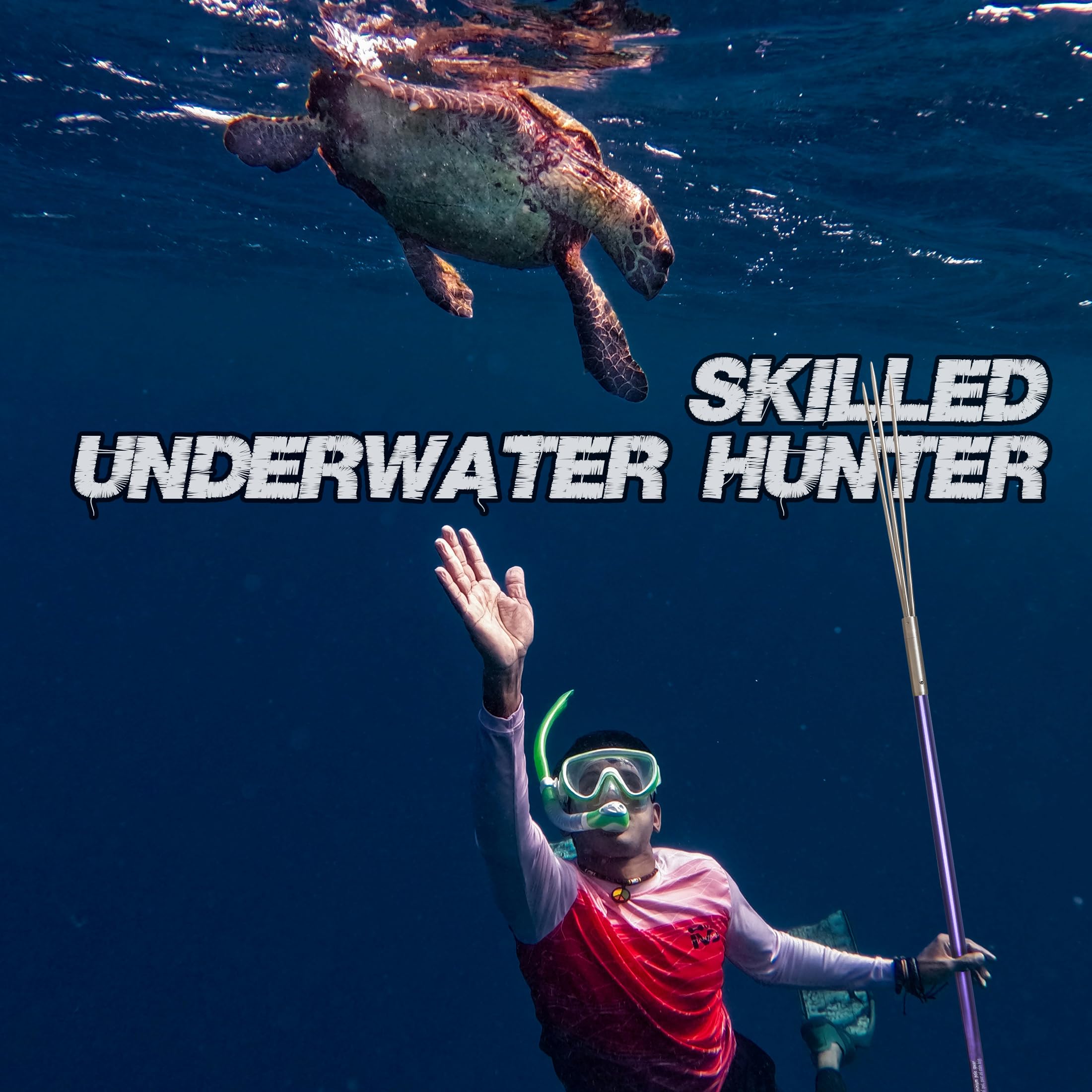 Hawaiian Sling Fishing Speer 2,1 m Reise Aluminium Pole Speer 3 Zinken Schlinge Speer Angelausrüstung Schnorcheln Tauchen Ausrüstung Polespears Harpune zum Angeln Kajak, Speerfischen, Freitauchen