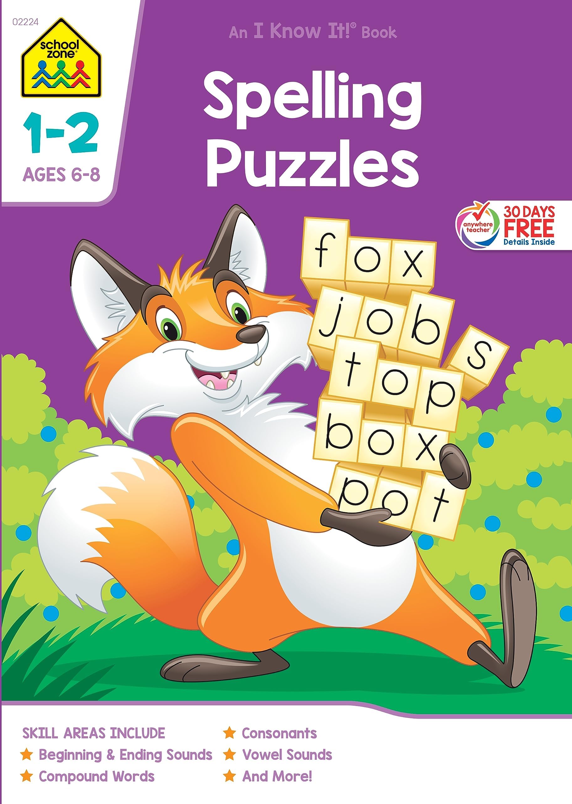 School Zone Spelling Puzzles Grades 1-2 Workbook (School Zone's I Know It!)