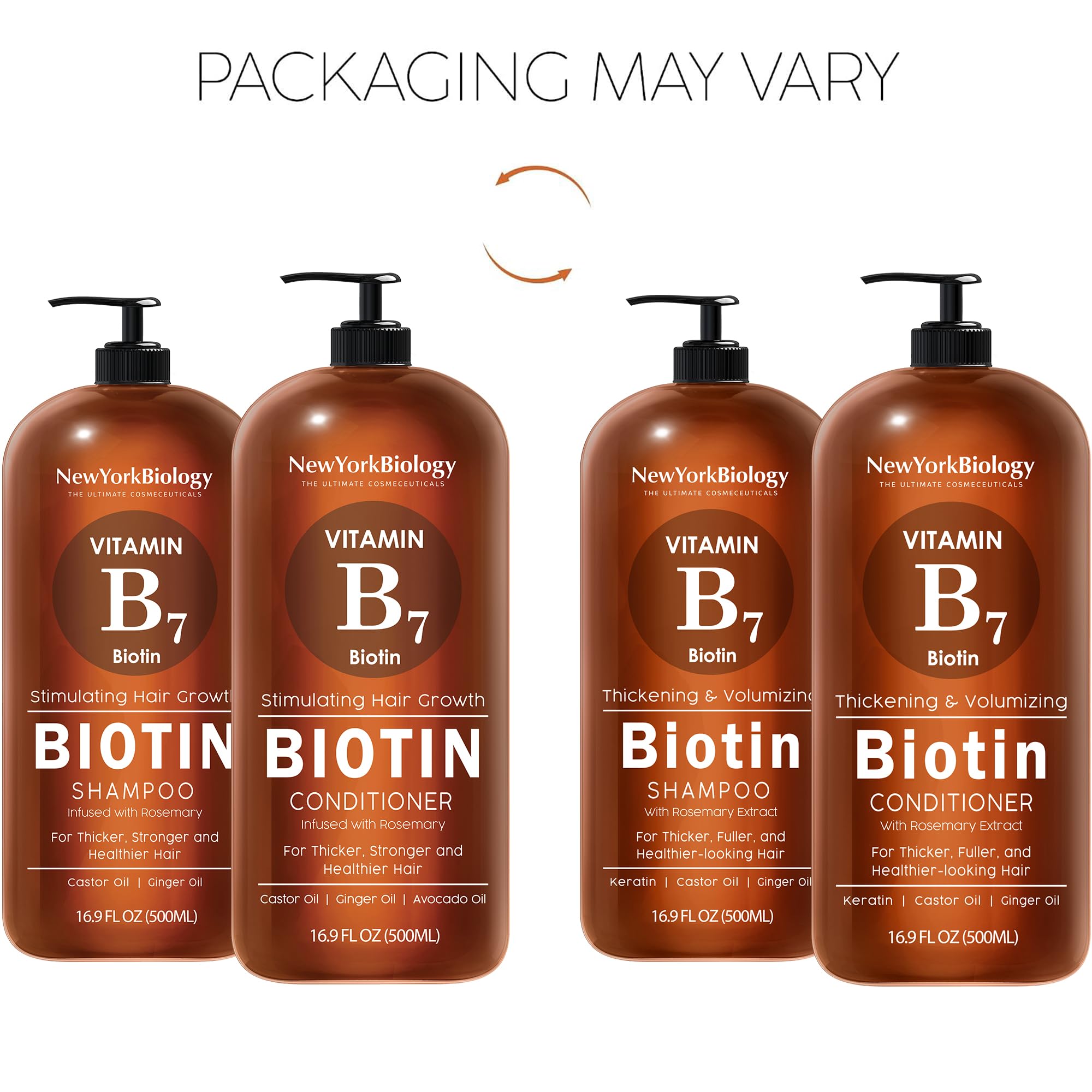 Juego de champú y acondicionador de biotina de 500 ml para el adelgazamiento del cabello, fórmula espesante para el tratamiento de la pérdida del cabello, para hombres y mujeres, anticaspa, el