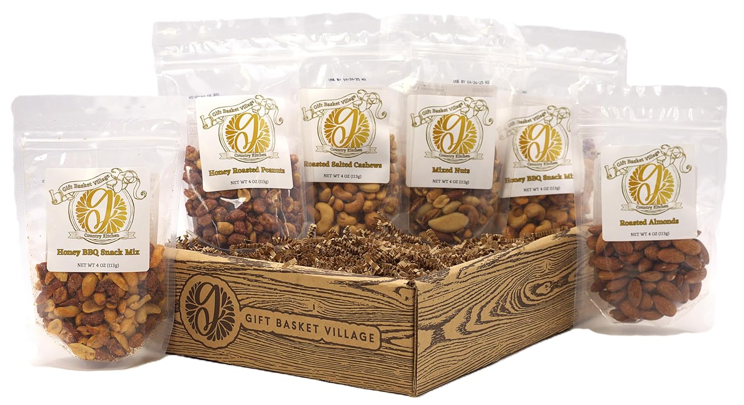 Gift Basket Village Nut Lover’s Deluxe Over 1.5 lbs Gourmet Snack Box – Father's Day, Gifts for Men, Dad, Husband – Roasted Almonds, Cashews, Peanuts & Honey BBQ for Nut Lovers & Health-Conscious