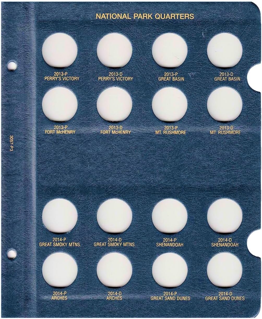 Whitman US National Park Quarter Coin Album 2010-2021 P & D Mints #3057