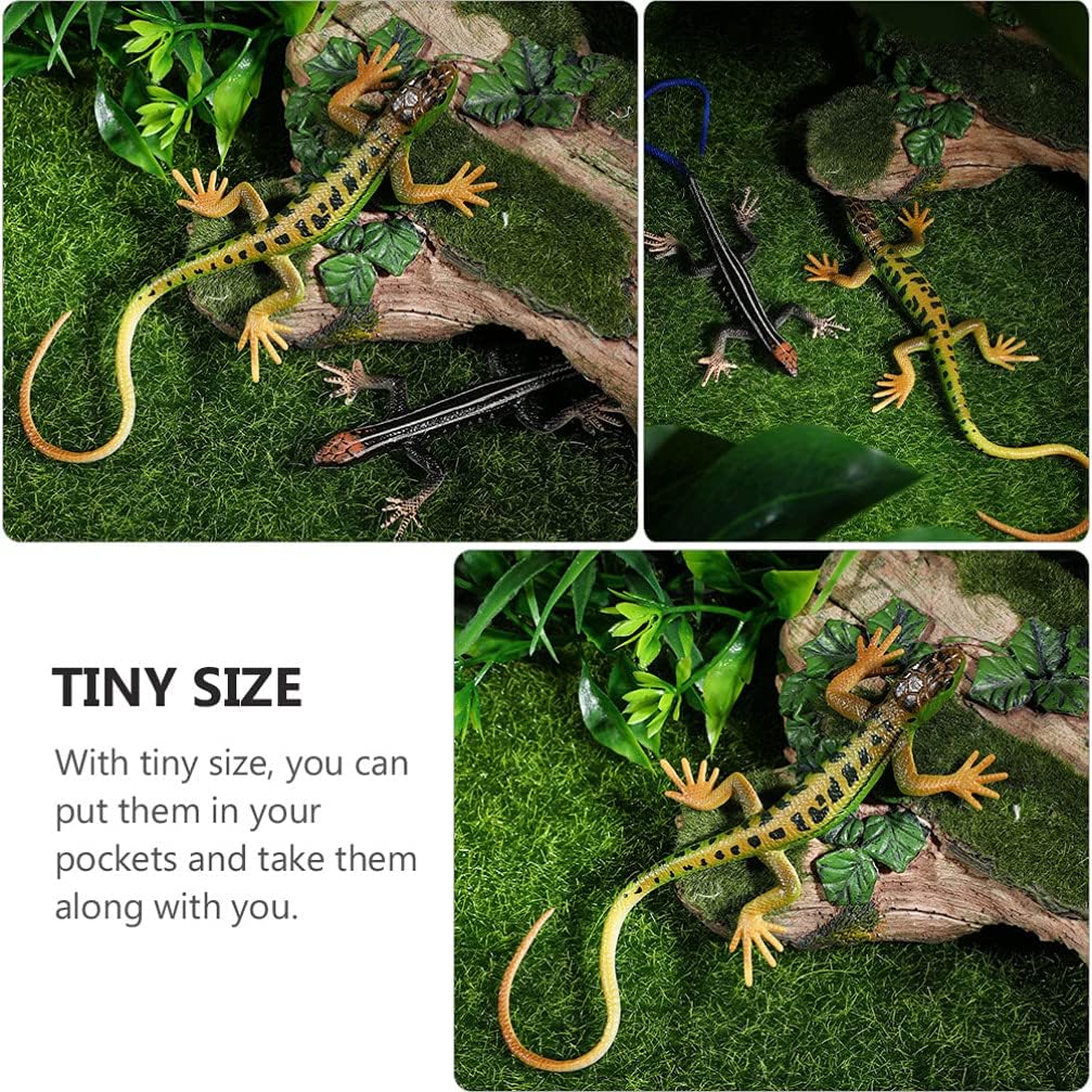 NUOBESTY Lizard Figurine Fake Lizard Plastic Toy Action Figure Reptile Toy for Collection Science Educational Prop (Green)