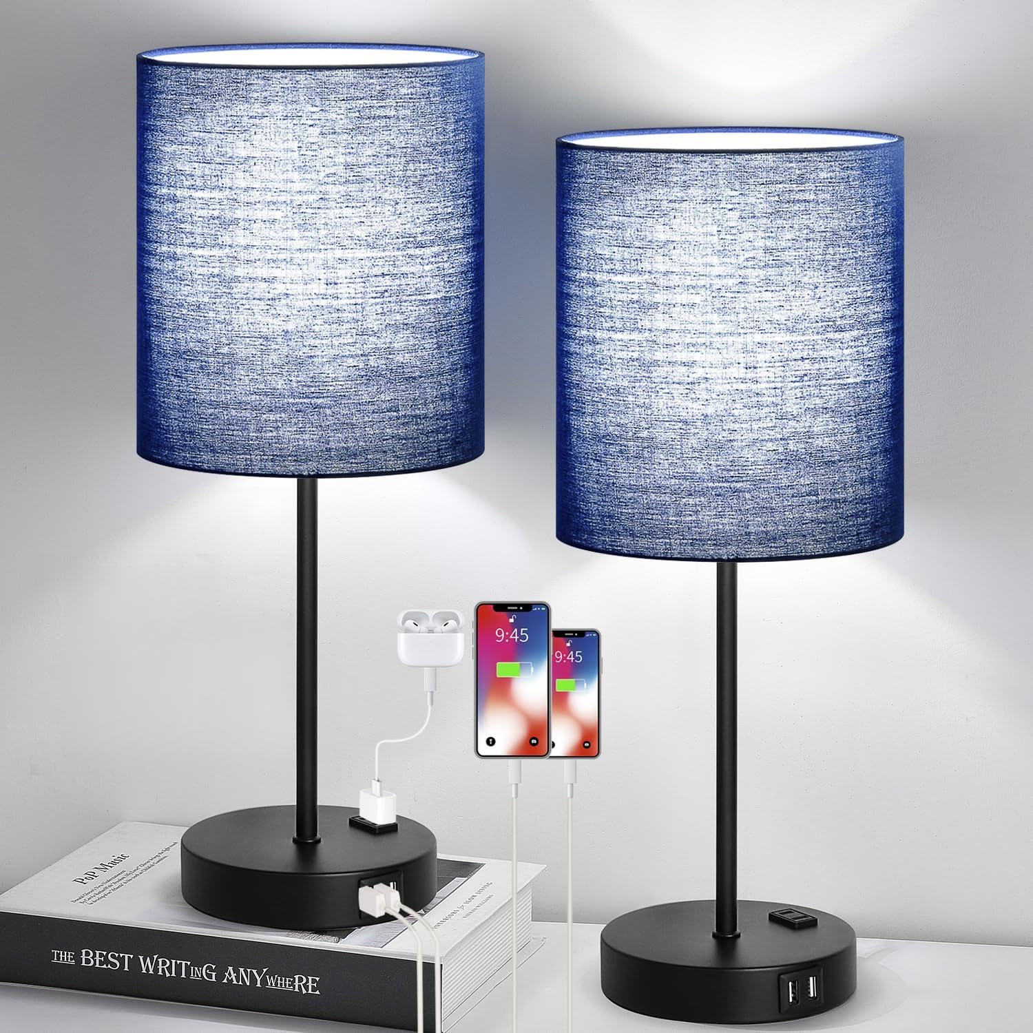 Photo 1 of Lynnoland Touch Control Table Lamps Set of 2